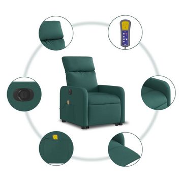 vidaXL Sessel Elektrischer Massagesessel mit Aufstehhilfe Dunkelgrün Stoff (1-St)