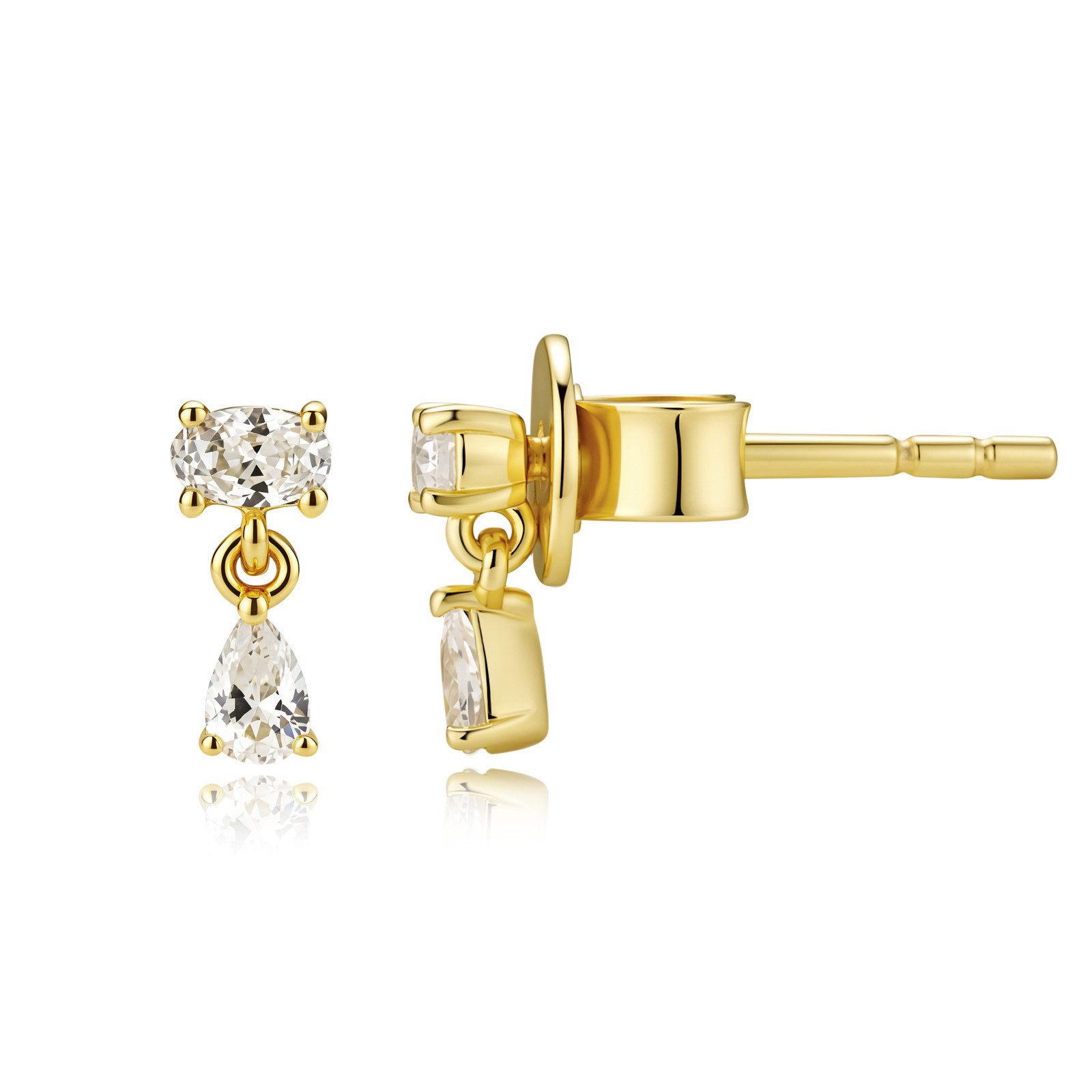 Ohrring-Set 18K Gold Ohrstecker mit Lab Diamanten IGI