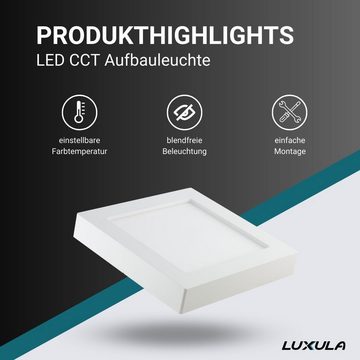 LUXULA Aufbauleuchte LED CCT Aufbauleuchte, 12W, 1190 lm, 172x35mm, Lichtfarbe einstellbar, LED fest integriert, warmweiß, CCT, neutralweiß, kaltweiß