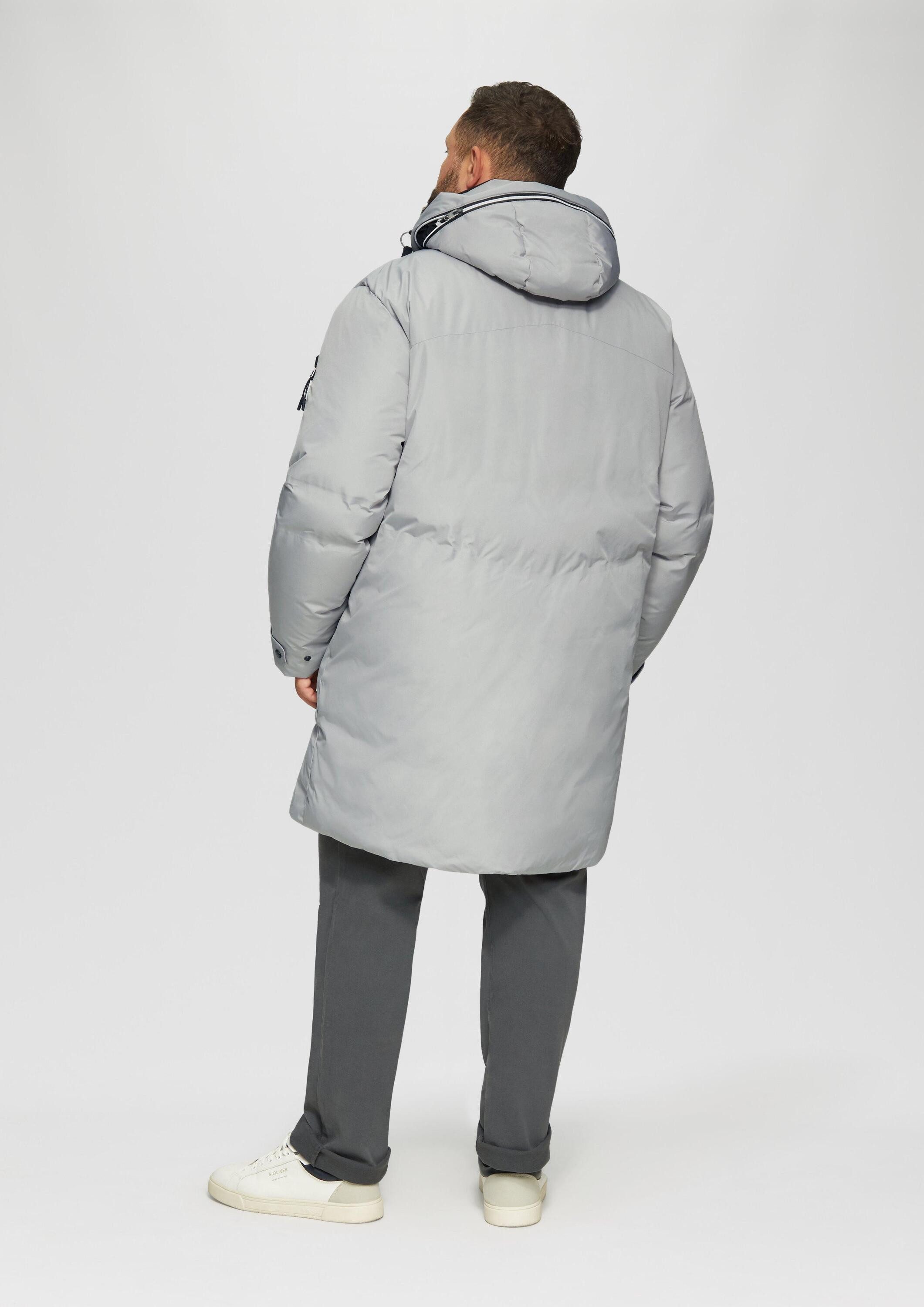 s.Oliver Winterjacke Outdoor-Jacke Wasserabweisender wattierter Parka mit Kontrast-Details
