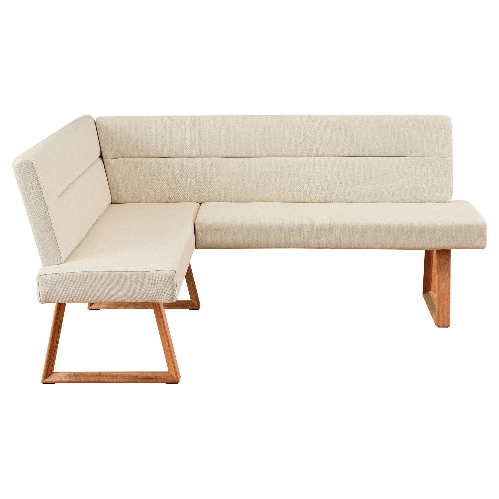 OTTO home Eckbank, Beine aus massiver Eiche, pflegeleichtem Webstoff Bezug, Breite 190 cm