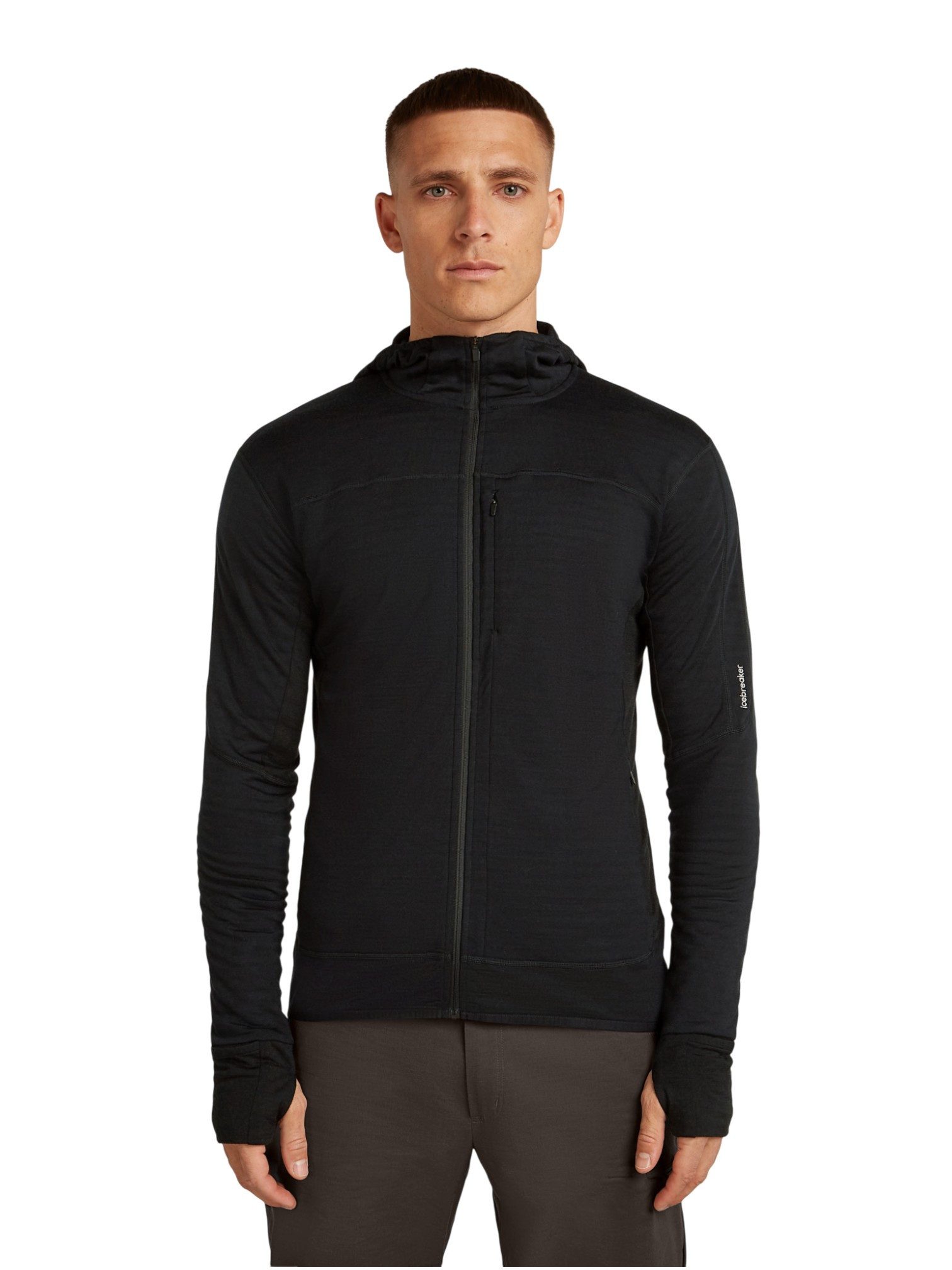 Icebreaker Fleecejacke Descender Merino Blend 300 RealFleece mit Kapuze (Merinowolle)