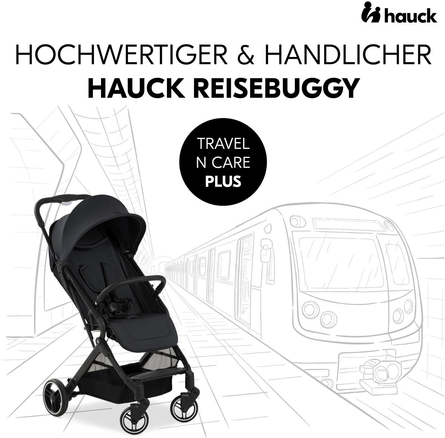 black Travel Care N Hauck Kinder-Buggy Plus,