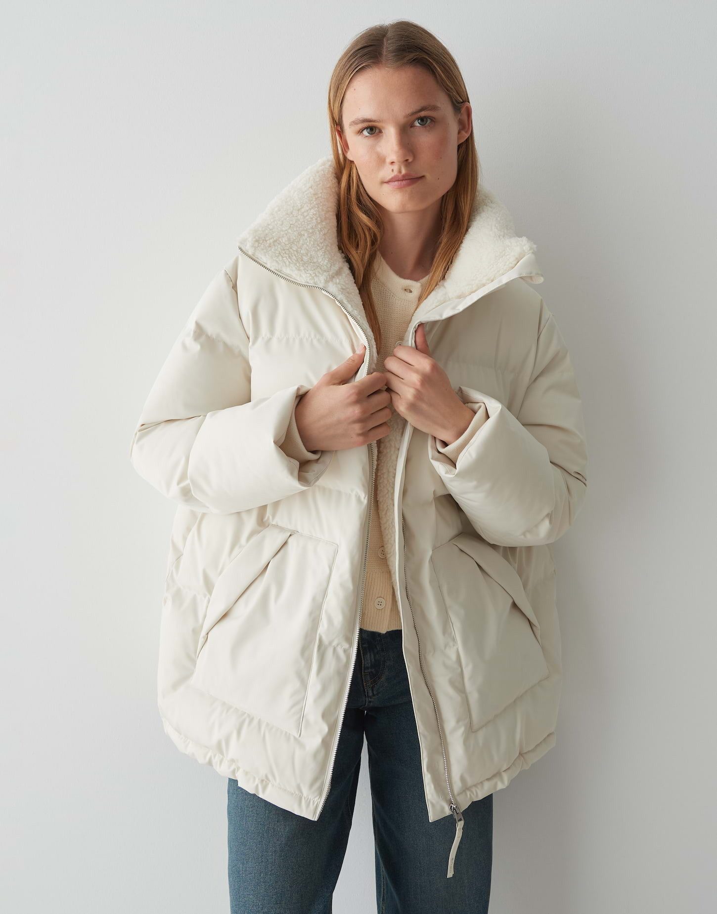 OPUS Steppjacke HILEEN mit Teddyfellkragen ovaler günstig online kaufen