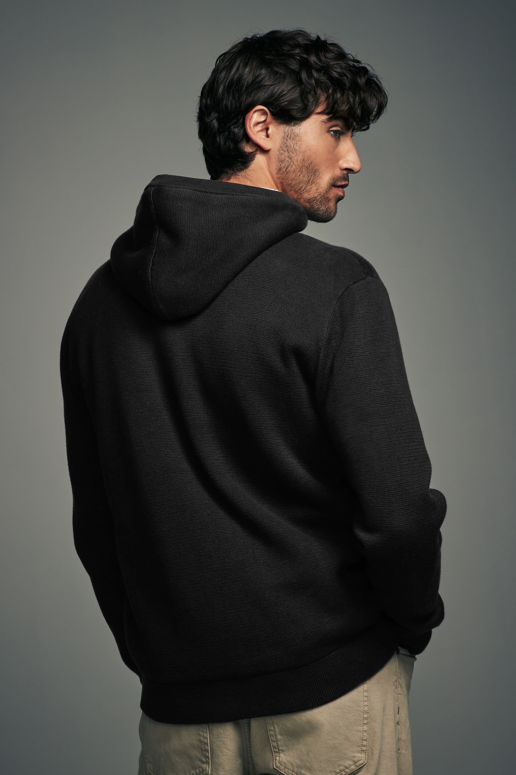 Next Kapuzenpullover Relaxed Fit Kapuzenjacke Plüschfutter Baumwolle (1-tlg)