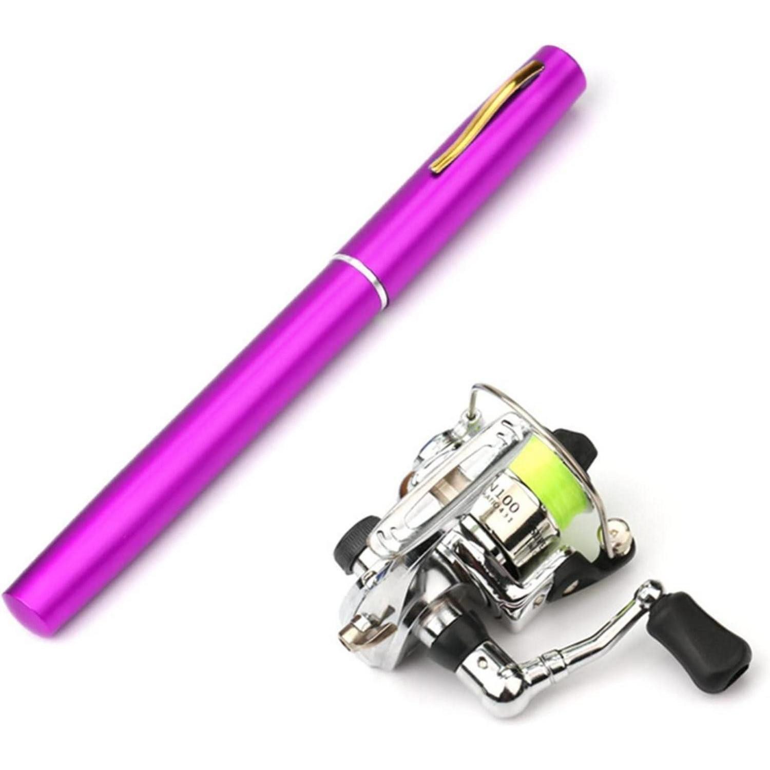 LuxusKollektion Reiserute Angelrute Mini Faltbar 1M 1.6M Angelrolle Tasche Kit Violett 1.4M