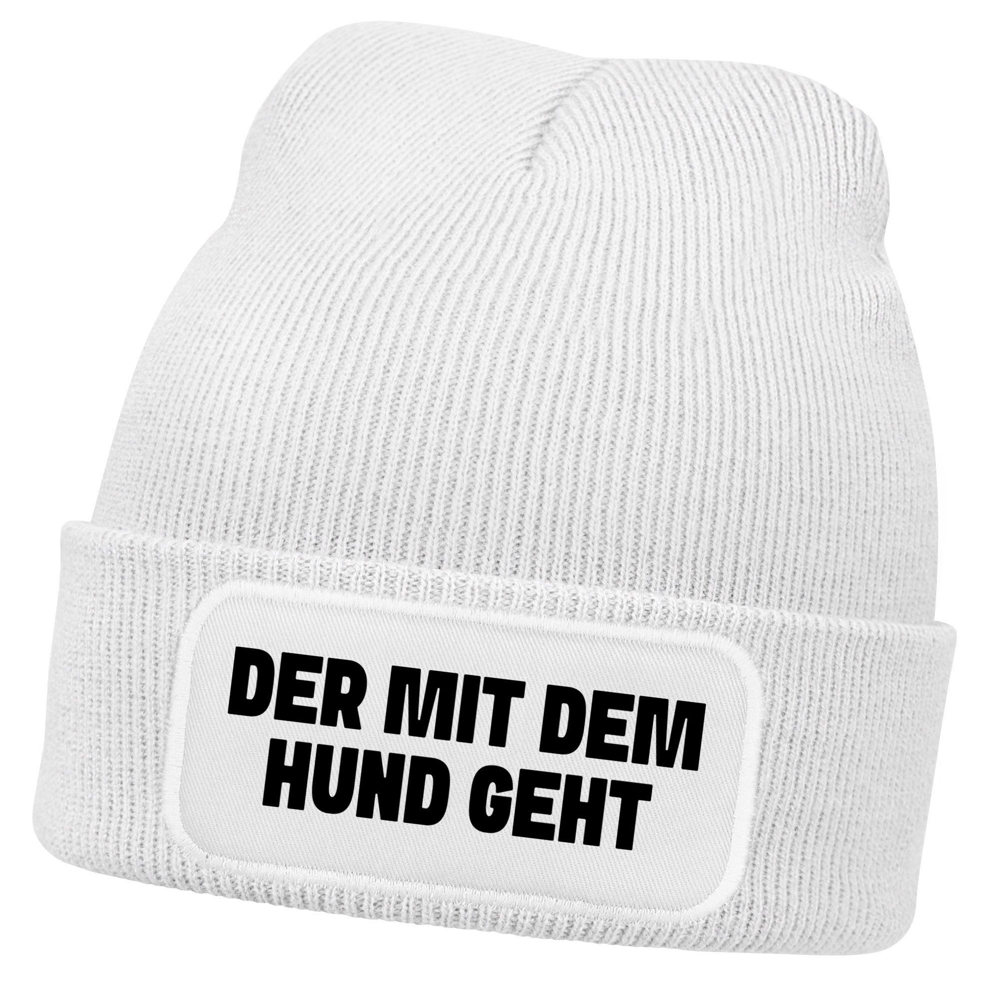 Strickmütze Herren Beanie Patch Spruch Gassi gehen Strickmütze mit Spruch