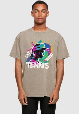 Merchcode T-Shirt Merchcode Herren Tennis Love, Sweat - Acid Washed Oversize Tee (1-tlg)