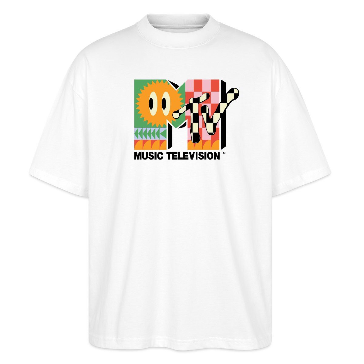 T-Shirt MTV Music Television Buntes Logo Mit Sonne Oversize Unisex T-Shirt