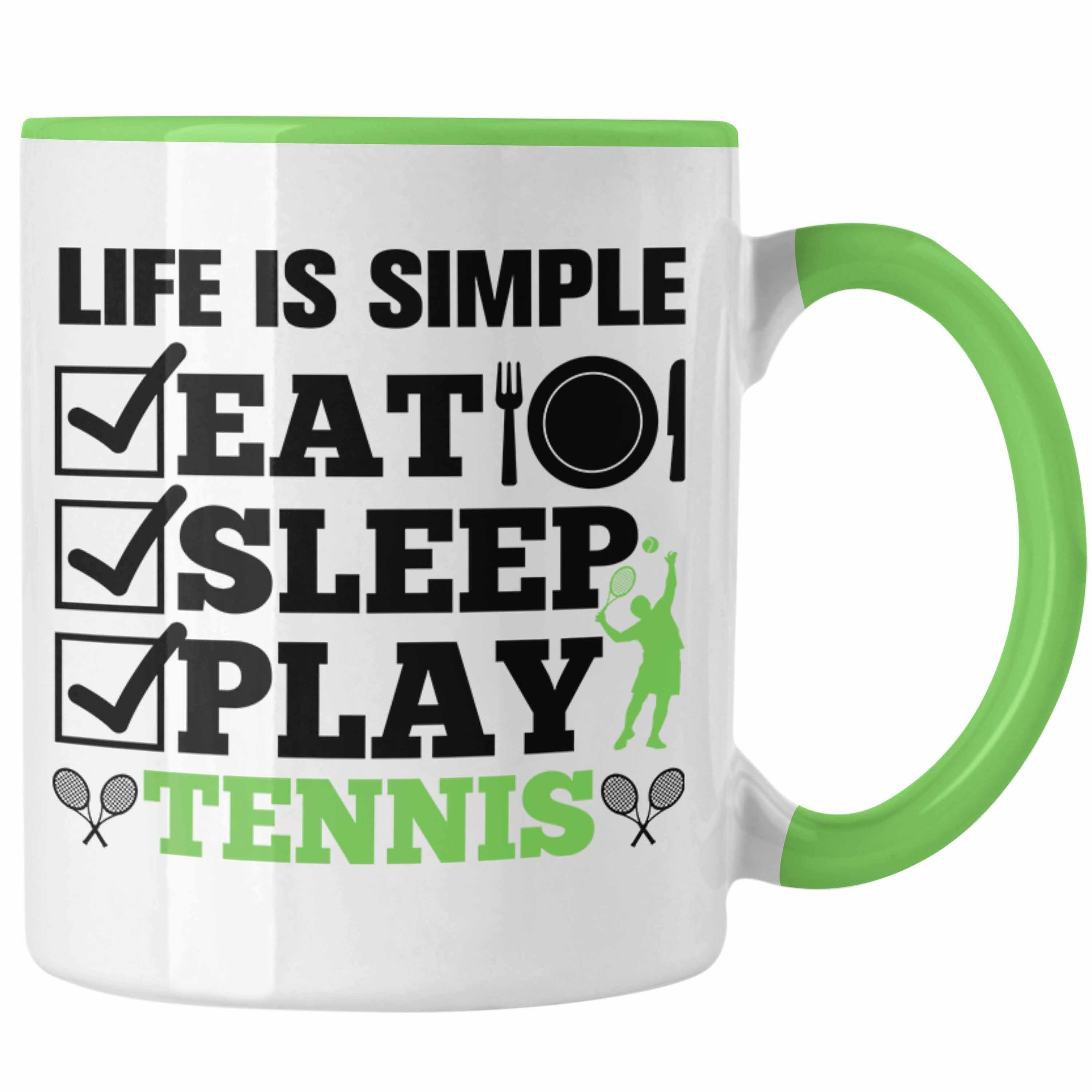 Sleep Tennisspieler Männer Tennis Grün Frauen mit Tennis für Spruch Trendation Eat für Trendation Tasse - Geschenk Tasse