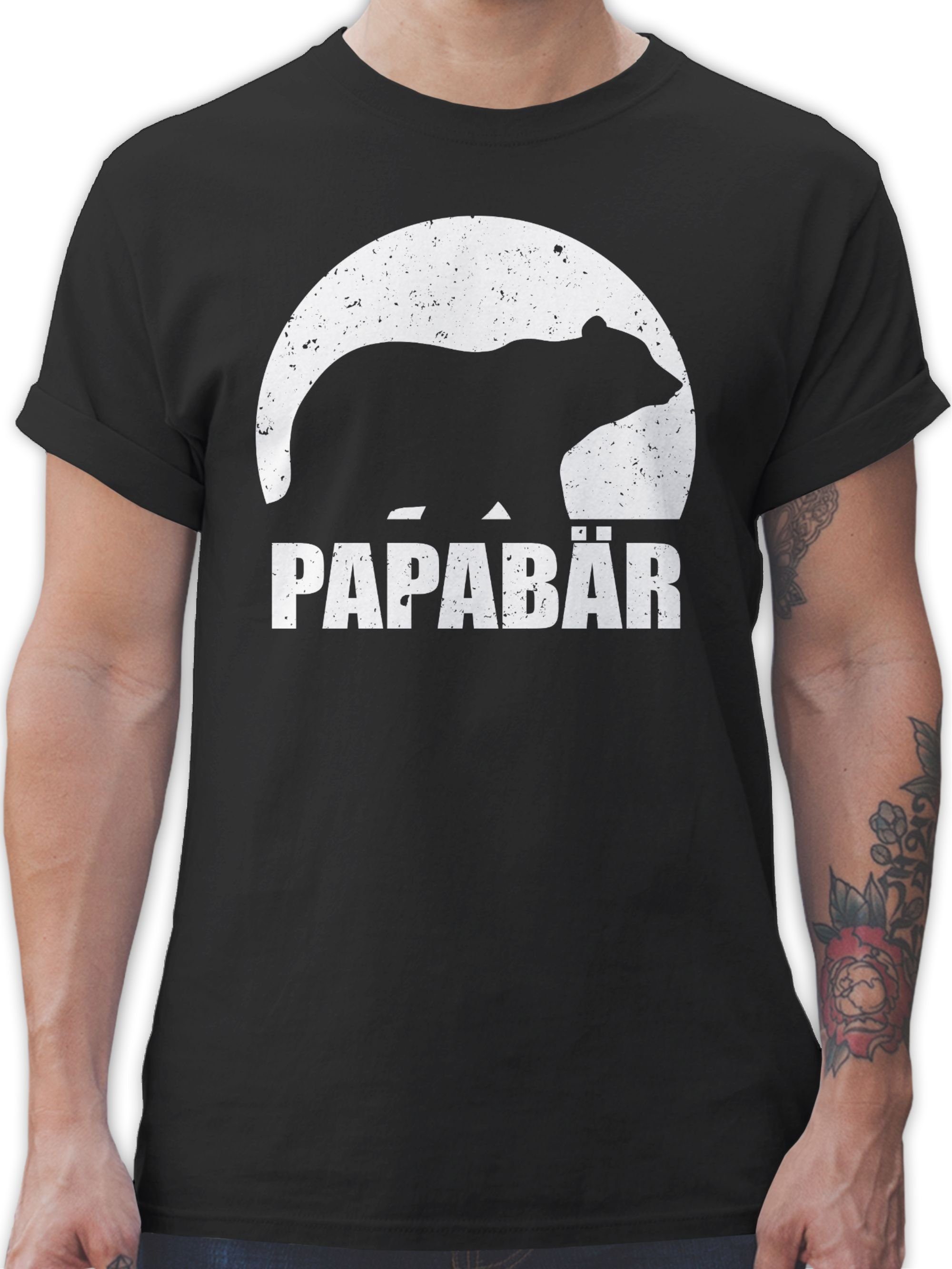 Shirtracer T-Shirt Papa Bär Papa Bear Papabär Vatertag Geschenk für Papa 01 Schwarz