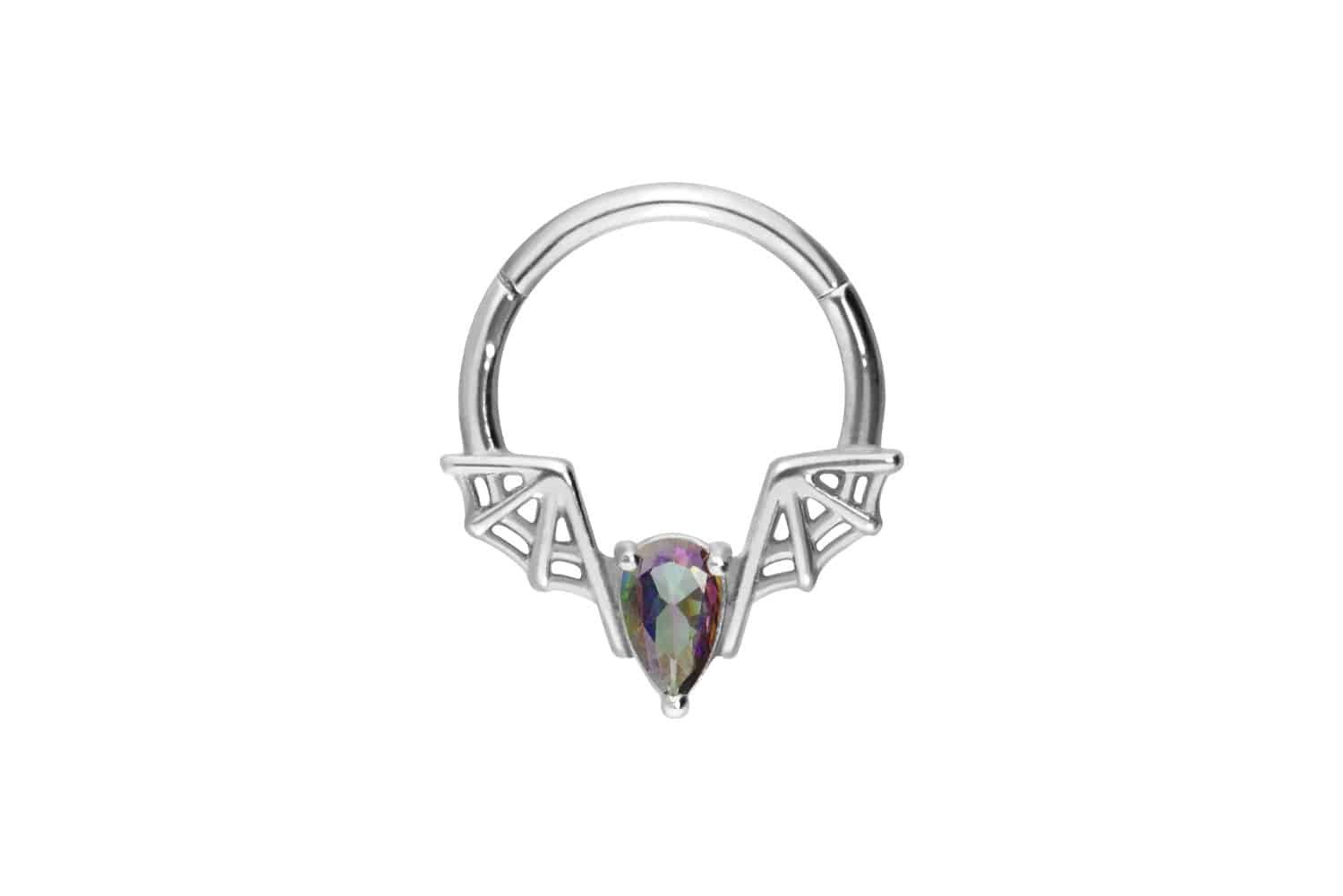 PIERCINGLINE Nasenpiercing Chirurgenstahl Segmentring Clicker FLEDERMAUS Ohrpiercing Septum Nase (Clicker, 1-tlg), Ohrpiercing für Conch, Helix, Tragus, Daith, Lobe