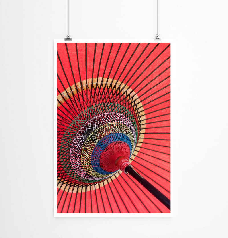 Sinus Art Poster »Künstlerische Fotografie  Asiatischer roter Sonnenschirm 60x90cm Poster«