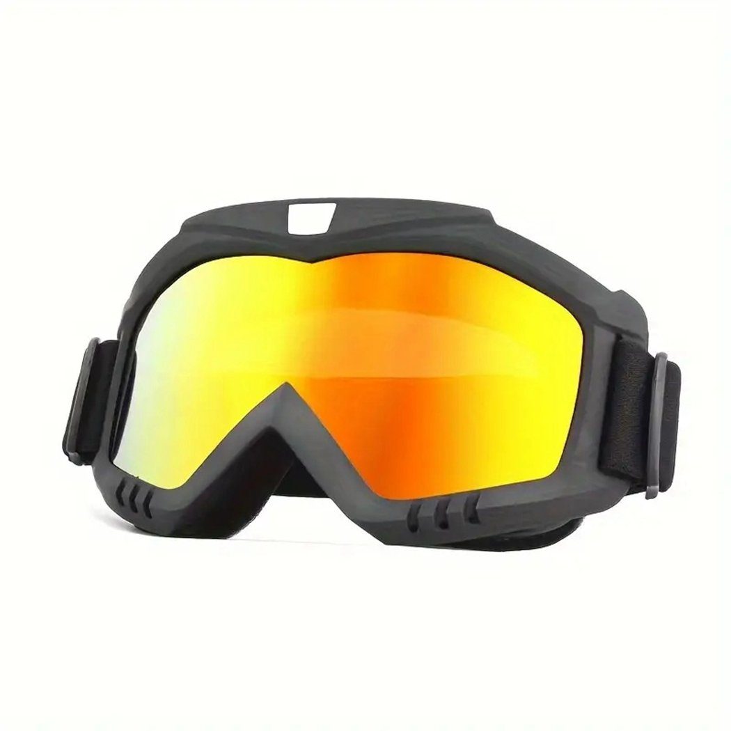 TUABUR Sonnenbrille Hochwertige Motorrad-, ATV-, Ski- und Rennbrille – winddichte Brille! Galvanisierte rote Linsenimitation