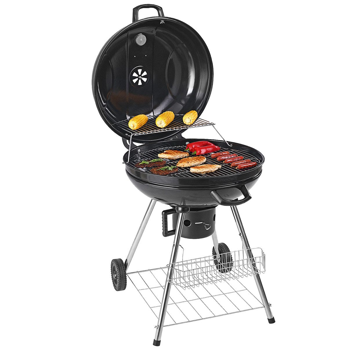 Gardebruk Blumenkralle GARDEBRUK® Kugelgrill Ø 54 cm Grillrost Deckel Ablagegitter Thermom