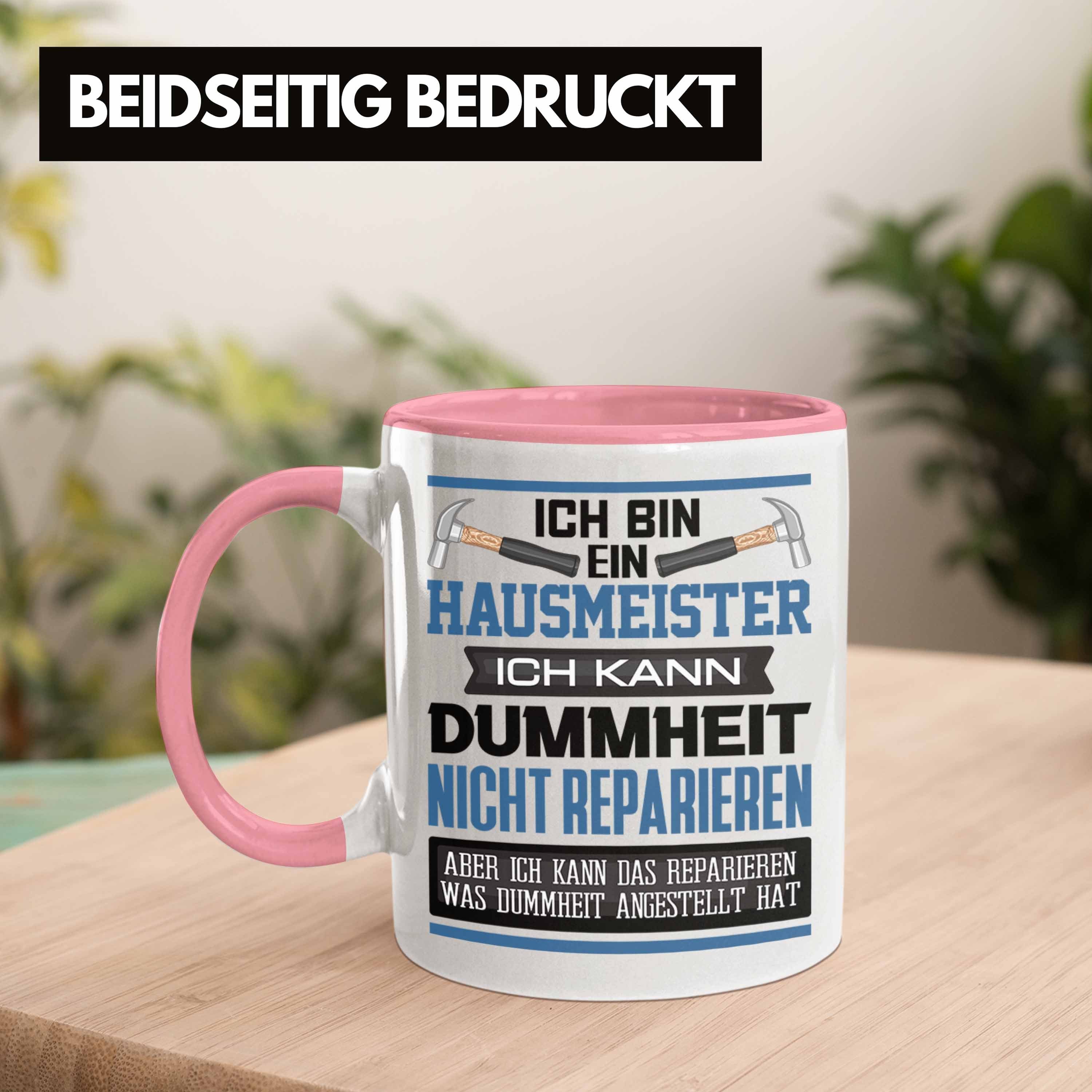 Trendation Lustiger Geschenk Hausmeister Tasse Spruch Hausmeister Tasse Bin Ich Rosa Facilit