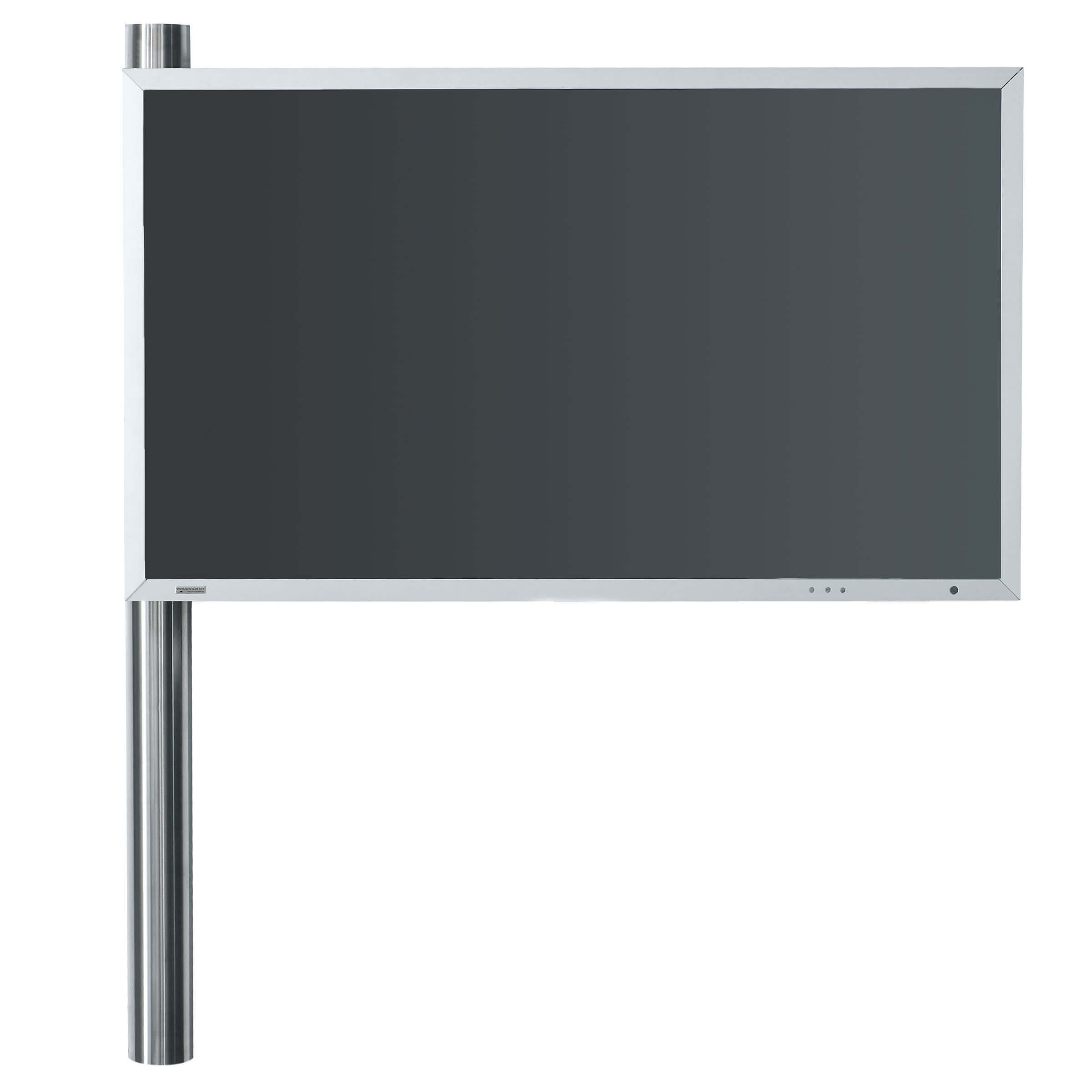 wissmann raumobjekte TV-Wandhalterung Schwenkbare TV-Halterung aus Edelstahl, (bis 65,00 Zoll, 2 Teile, drehbare Fernseherhaltung, 90° schwenkbar, Made in Germany)