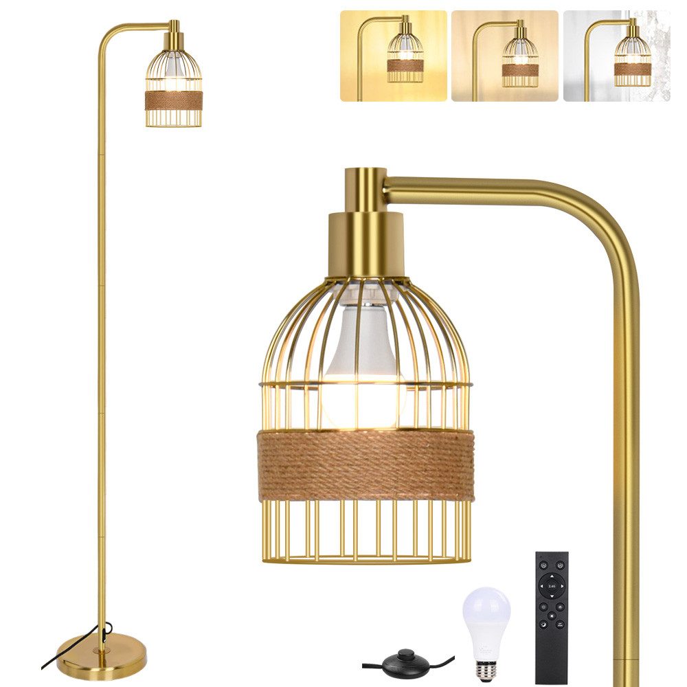 LED Stehlampe Dimmbar LED Stehleuchte mit Fernsteuerung und Fußschalter 1,7m Höhe