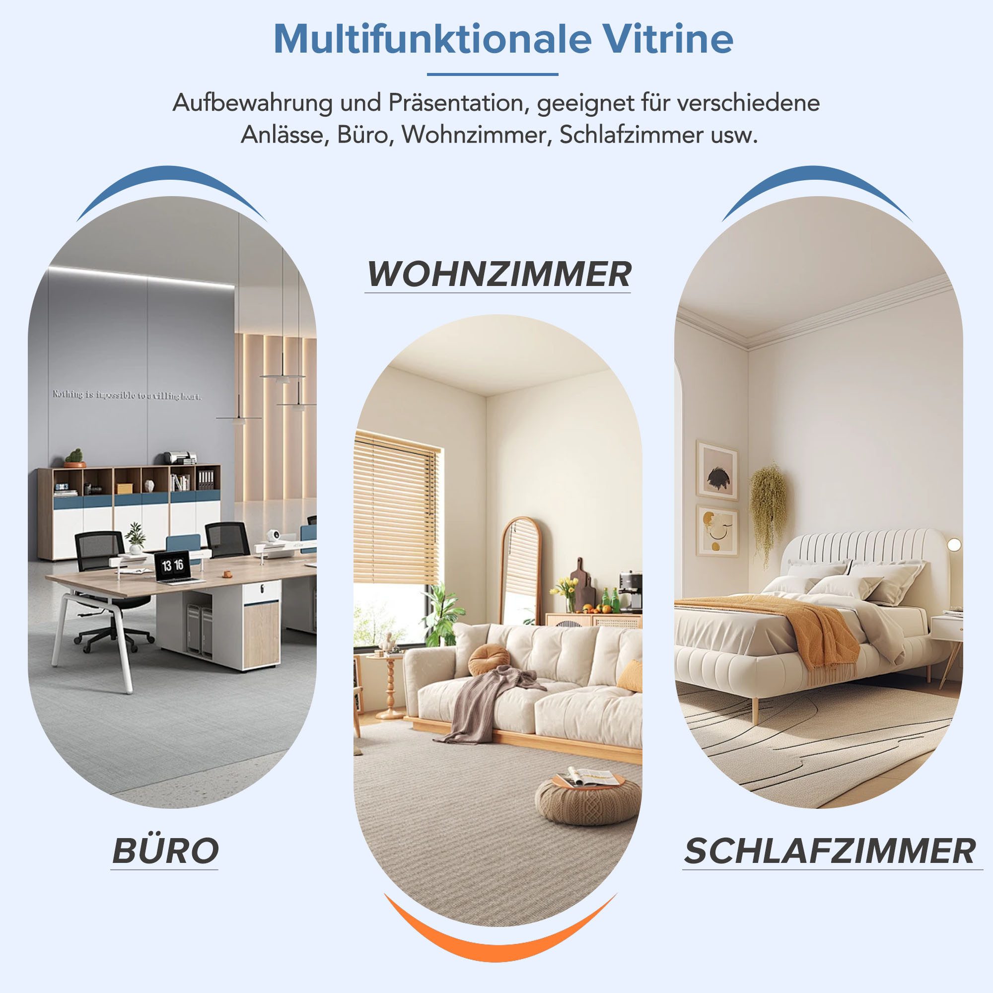 Merax Standvitrine schmal Vitrinenschrank mit 4 günstig online kaufen