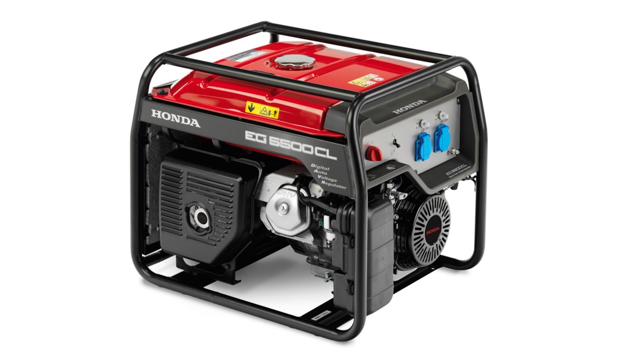 Honda Stromgenerator Honda EG 5500CL 1x CEE 16A & 1x CEE 32A, 5 in kW, (Set, Stromerzeuger Zündkerzenschlüssel Bedienungsanleitung), Digital Auto Voltage Regulator D-AVR