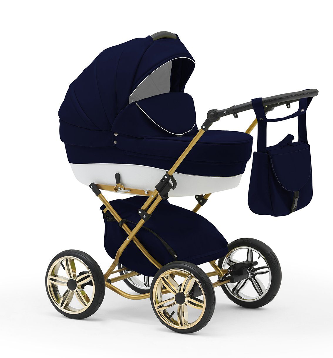 4 - 11 Geburt bis - in babies-on-wheels 30 Designs Jahre 2 Kombi-Kinderwagen von Sorento in Navy-Weiß 1 Teile