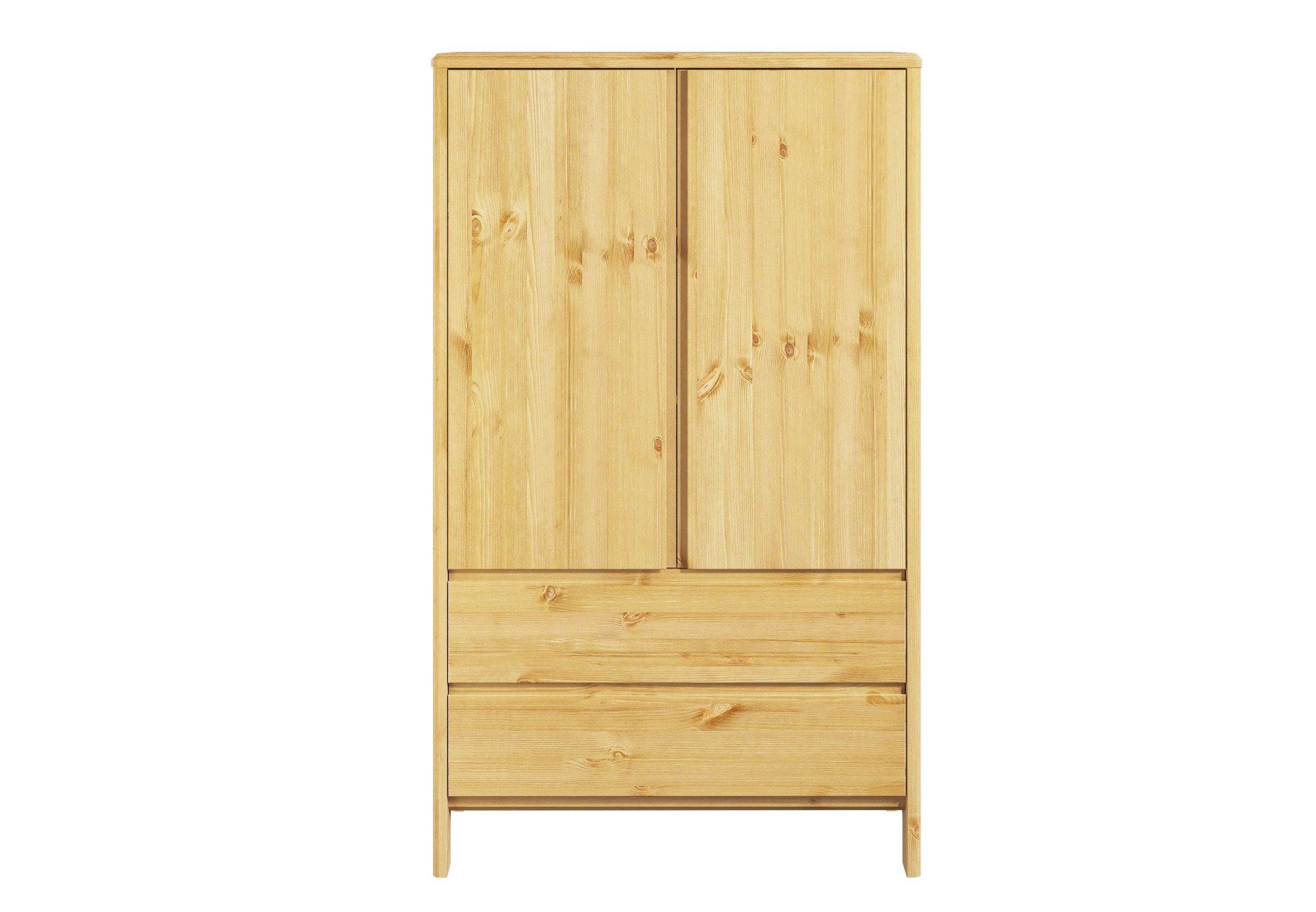 OTTO home Wäscheschrank Luven (B/H/T ca. 98/137/34) aus massiver Kiefer, Höhe 137 cm, mit 2 Schubladen und 2 Türen