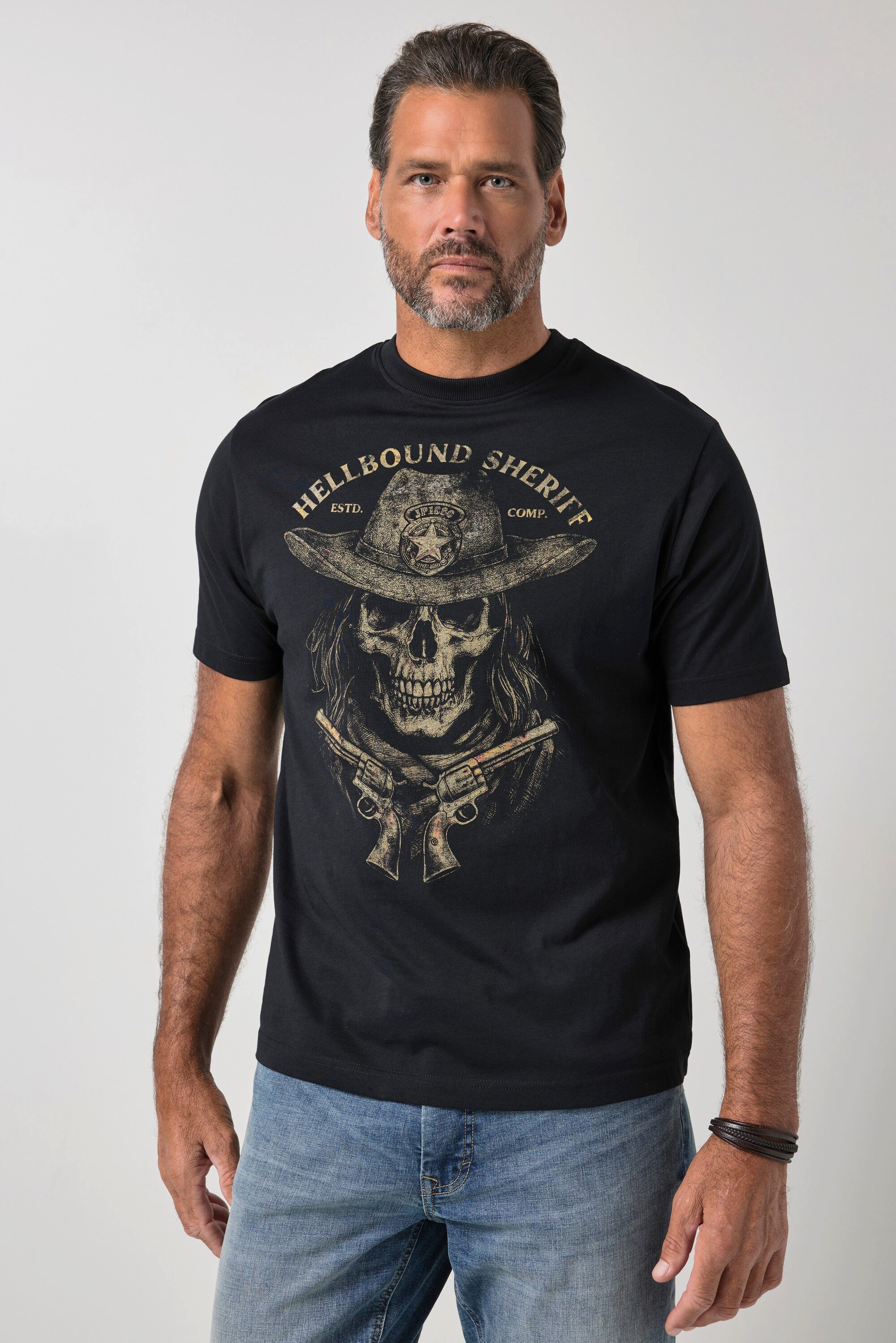JP1880 T-Shirt T-Shirt Halbarm Brustprint bis 8XL