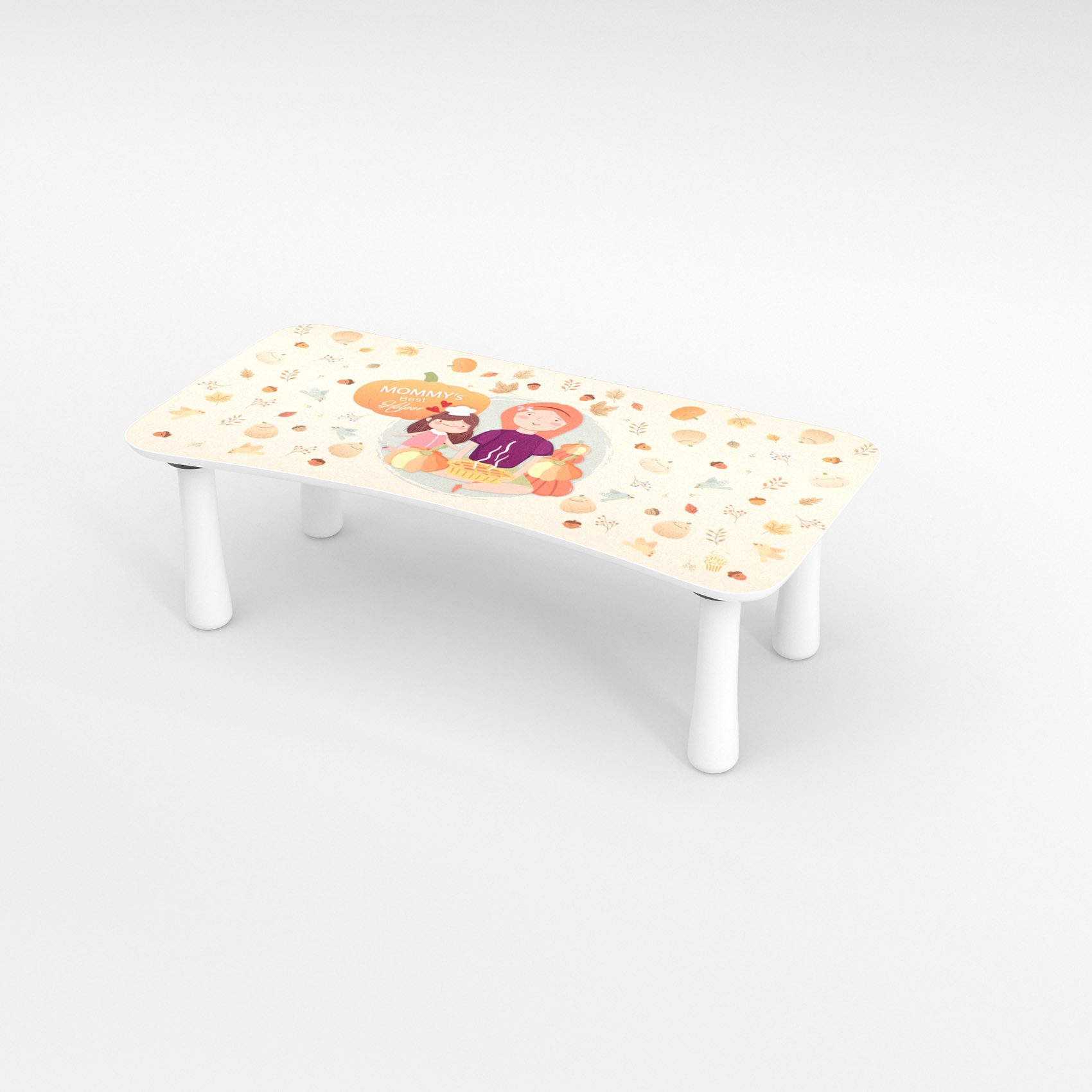 ANRO Tritthocker PopCorn Kindermöbel aus Holz mit Motiv (5 St), Spannendes Kindermotiv Mommy Helper Beige