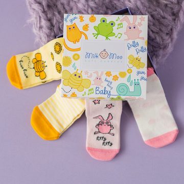 MILK&MOO Socken Milk&Moo Buzzy Bee und Chancin 2 Paar Baby Socken 0-12 Monate (1-Paar)