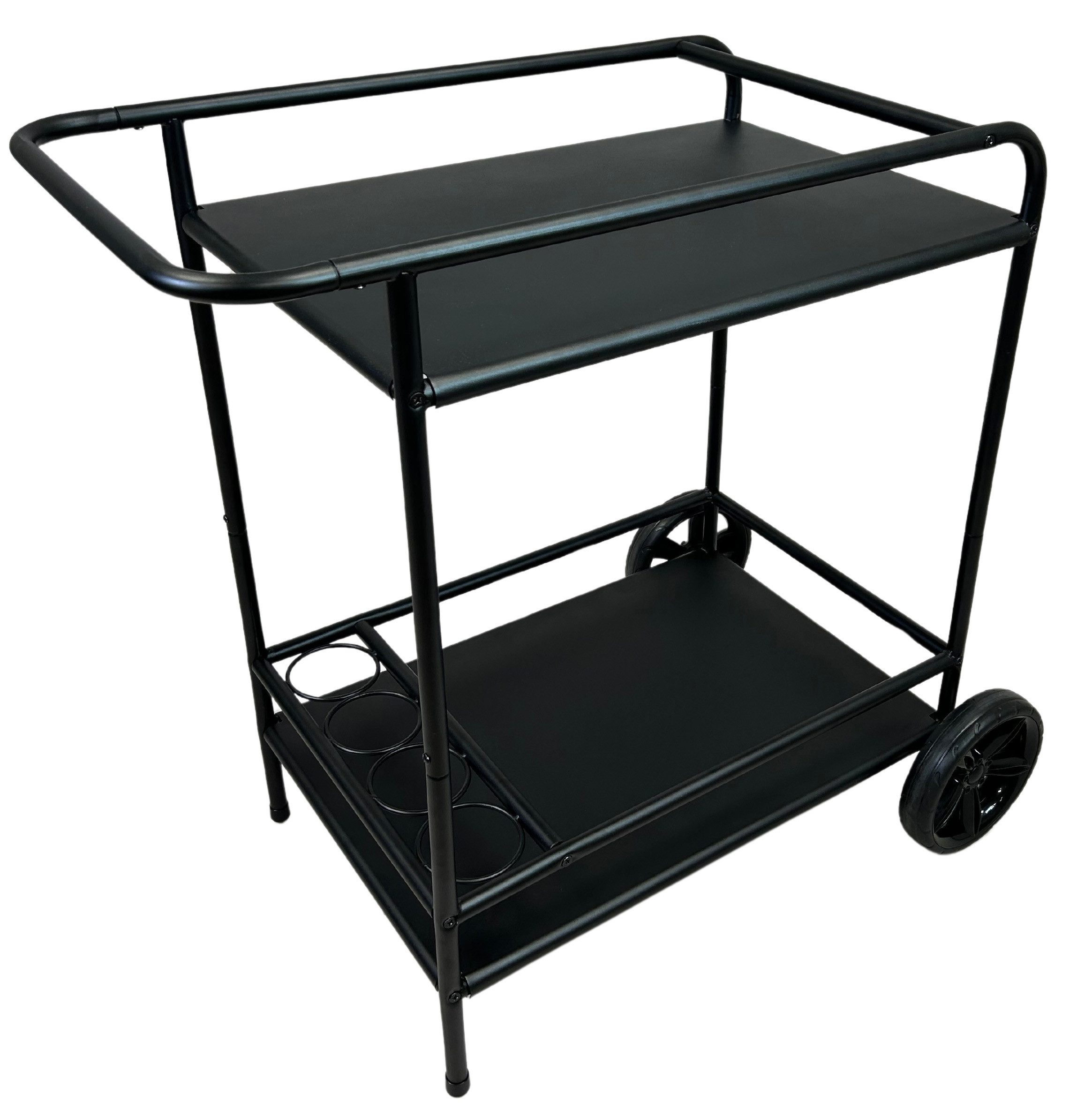 abc HOME Servierwagen Outdoor, zwei Ablageflächen, Flaschenhalterungen