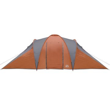 vidaXL Vorzelt Campingzelt 6 Personen Grau Orange 576x238x193 cm 185T Taft