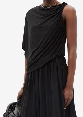 TOTEME Midikleid TOTÊME Womens Black Asymmetric Jersey Maxi Dress Long Scandinavian Kle