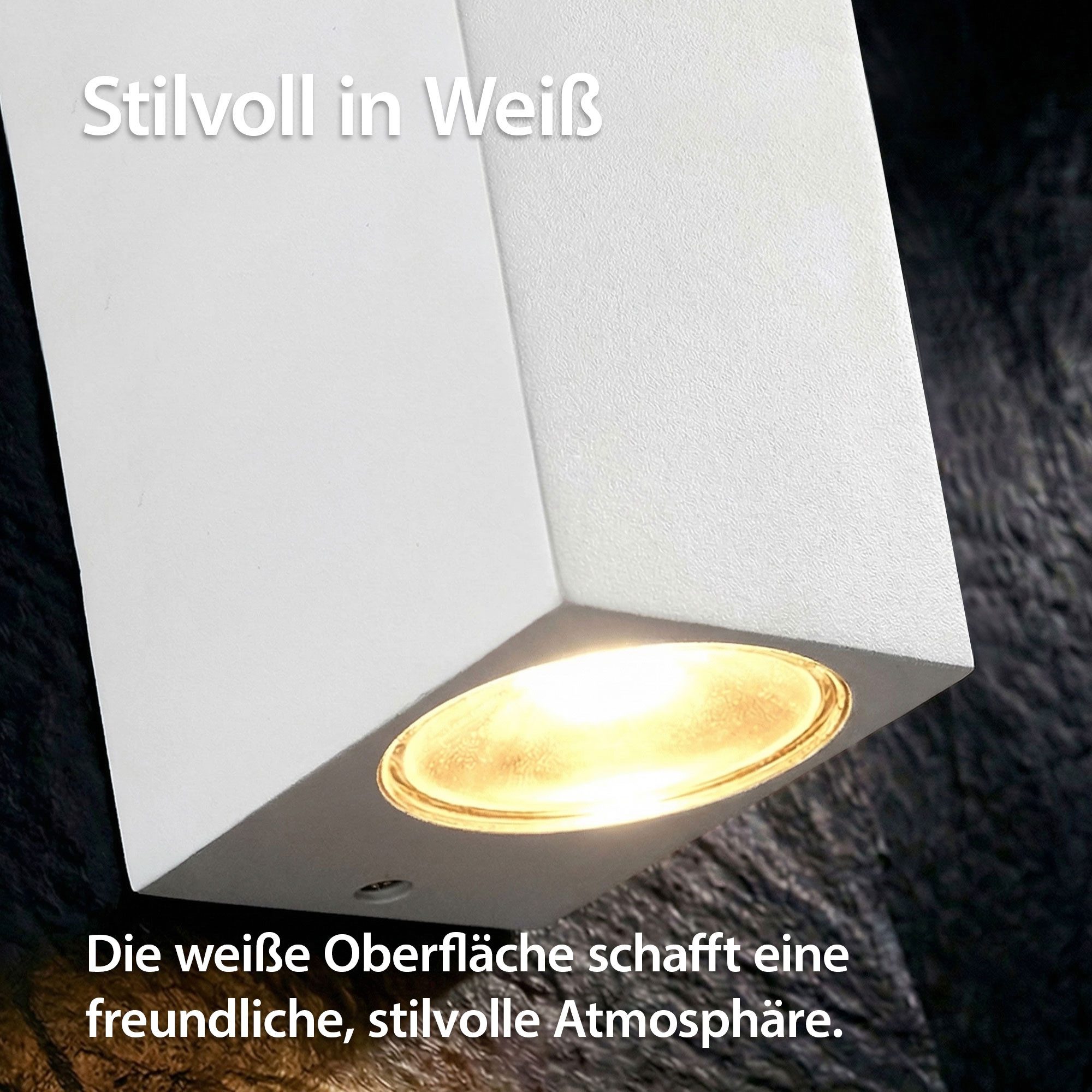 Maxkomfort Außen-Wandleuchte Up & Down Wandlampe GU10, schwarz/weiß/silber, IP44, 1 bis 2-flammig, ohne Leuchtmittel, Modern, IP44 - wetterfest, exkl. Leuchtmittel