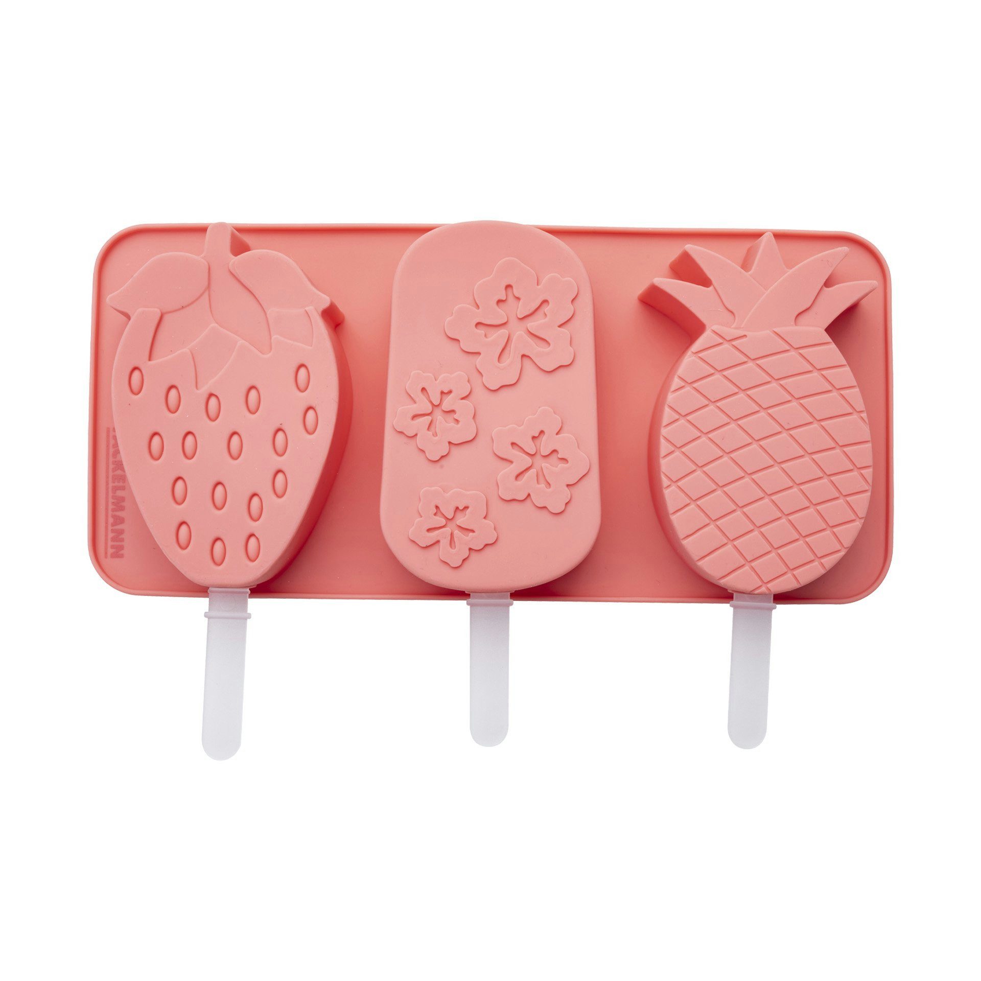 FACKELMANN Verschlussklammer Eisformen-Set, Obst-Eisbereiter, Silikon-Eisformen, Eisgestalter