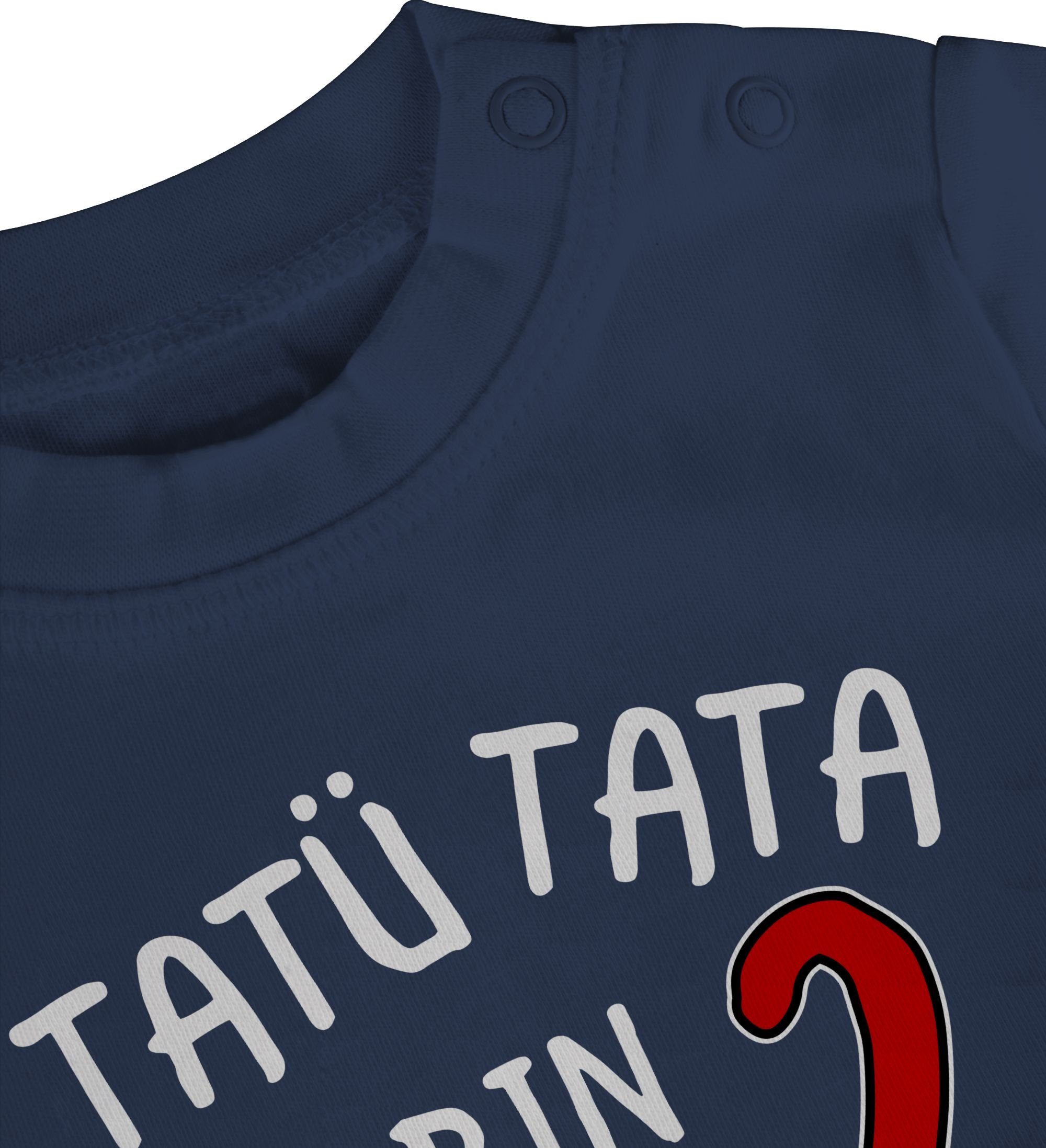 Geburtstag 1 Ich Navy Blau Shirtracer 2. Tata zwei Feuerwehrauto bin Tatü T-Shirt