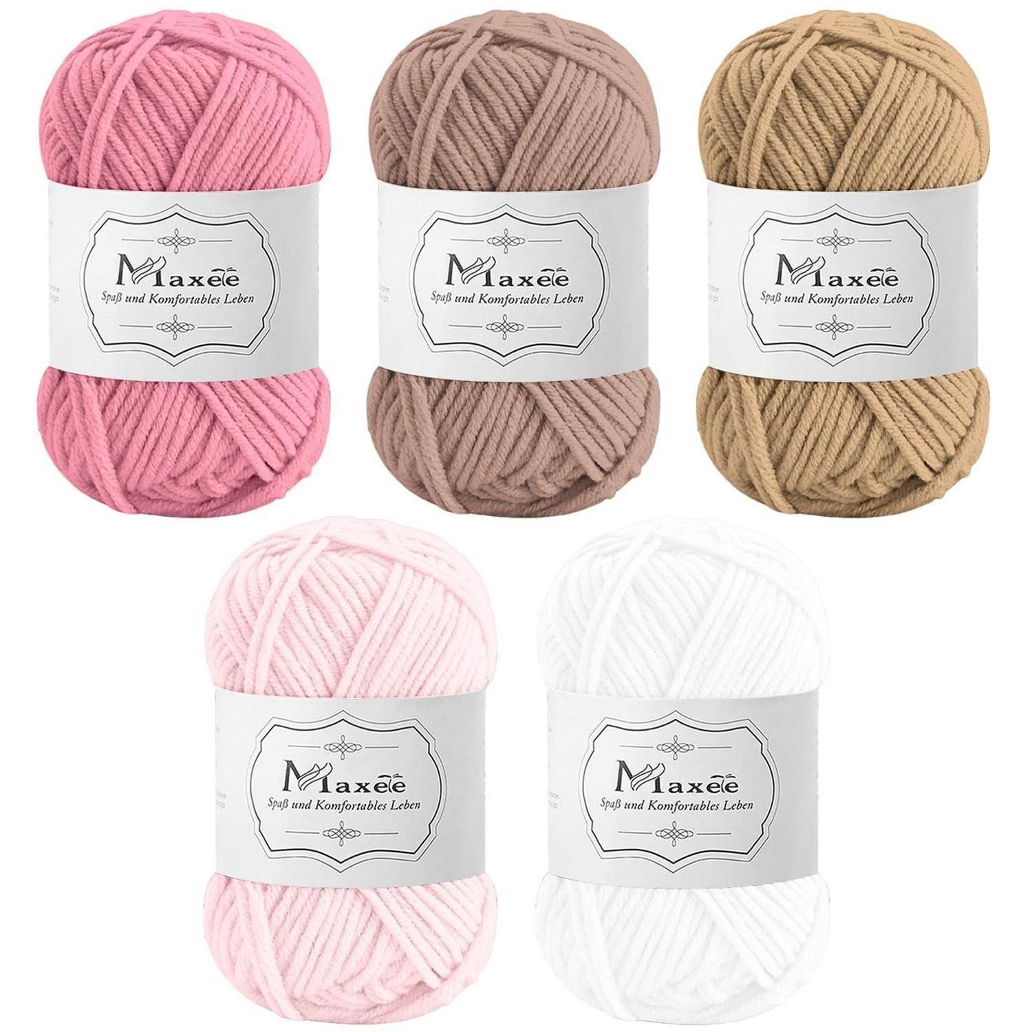 LuxusKollektion Häkelgarn Acryl 250g Multicolor 5x50g Häkelwolle, (5-St)