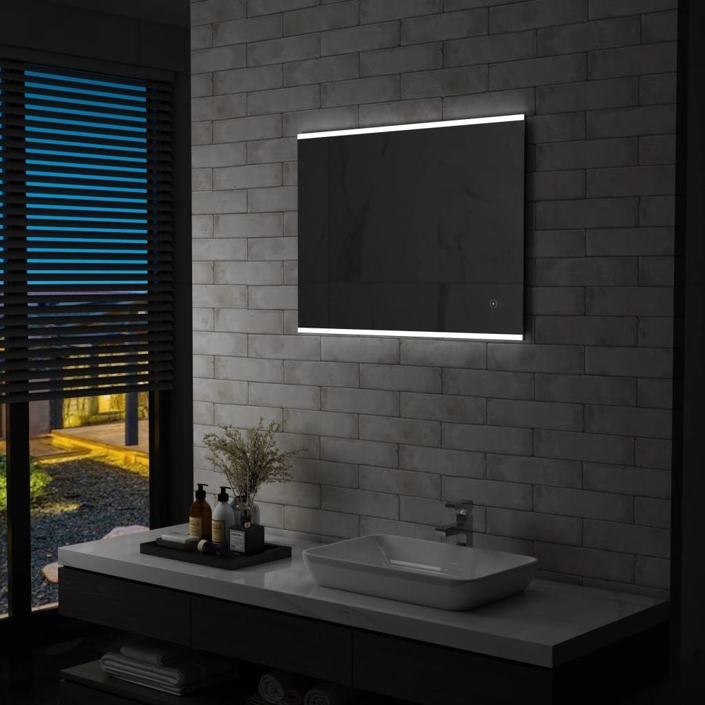 furnicato Wandspiegel LED-Badspiegel mit Berührungssensor 80x60 cm