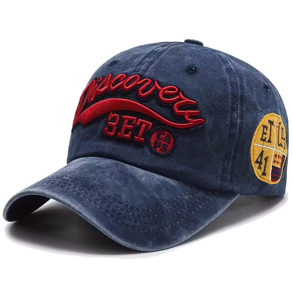 Sporty Baseball Cap Classic Discovery Vintage Style Used Washed Look Retro Baseballcap vintage Look