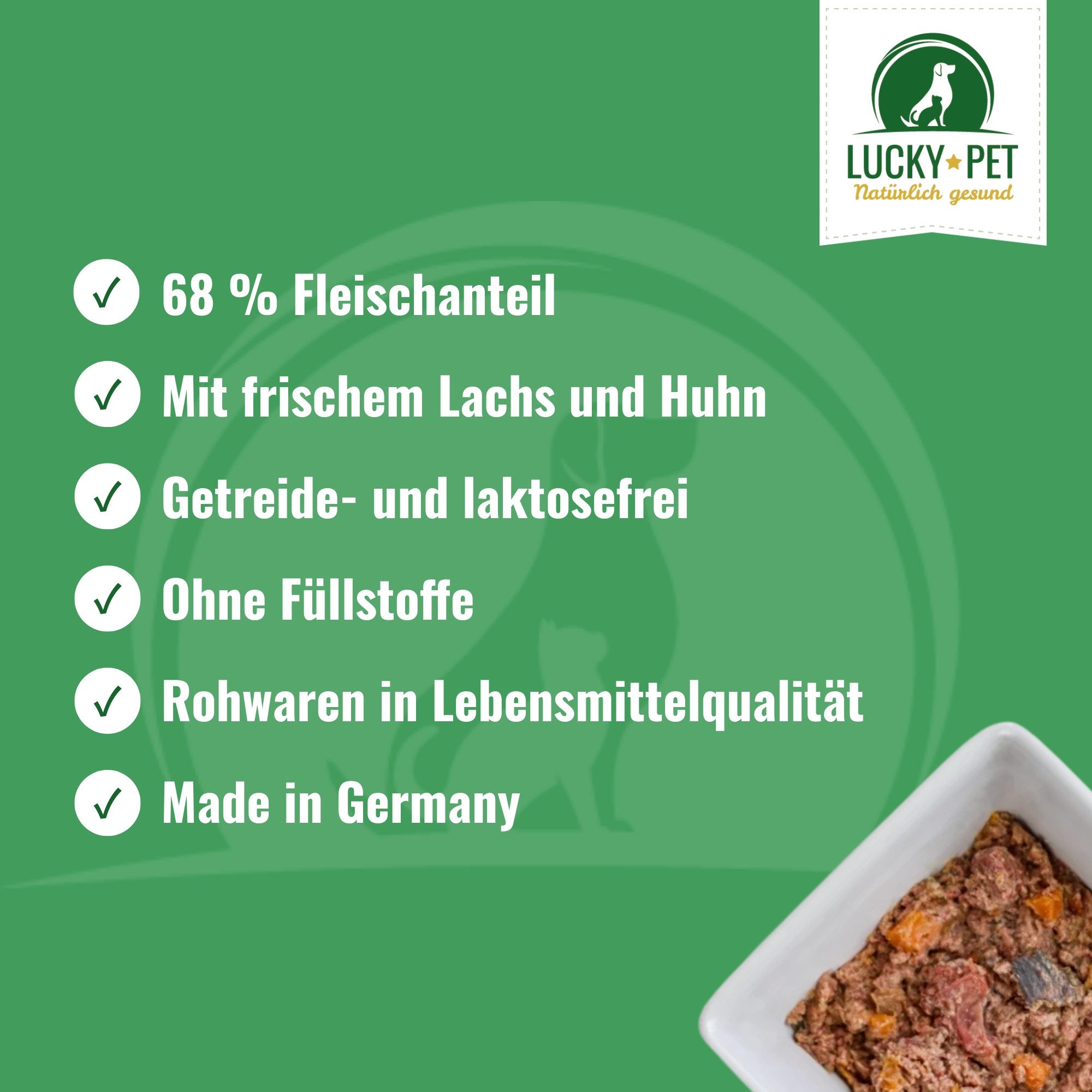 Lucky-Pet Lucky-Pet Geflügel mit Karotten & Löwenzahn, Nassfutter für: Hunde, 68% Fleischanteil