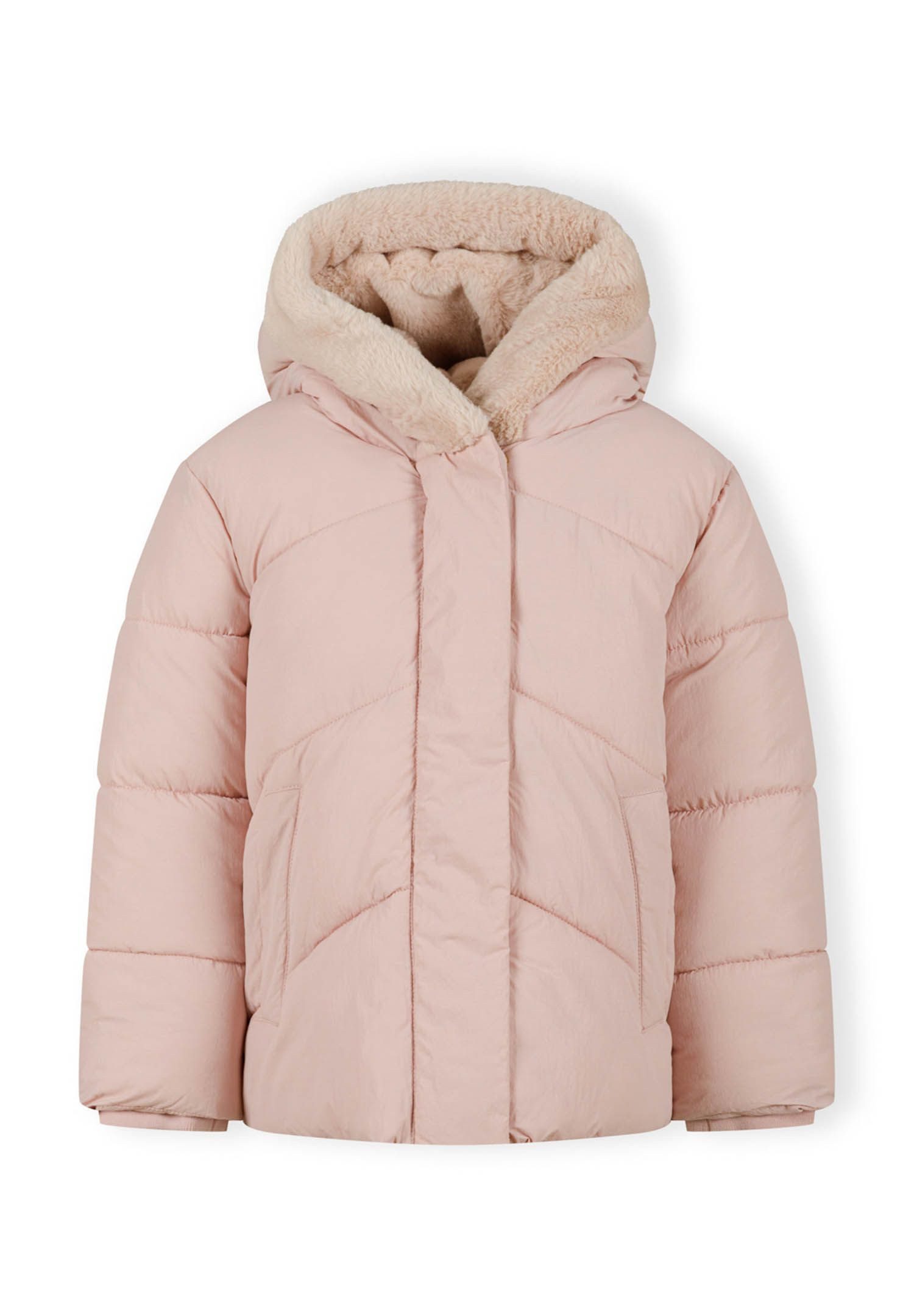 MINOTI Winterjacke Winterjacke mit Fleecefutter, Kapuze mit Fellbesatz (9m- günstig online kaufen