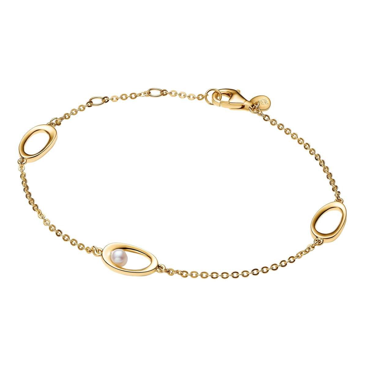 Pandora Perlenarmband 564677C01, für Damen Ovale mit Perle Goldfarben