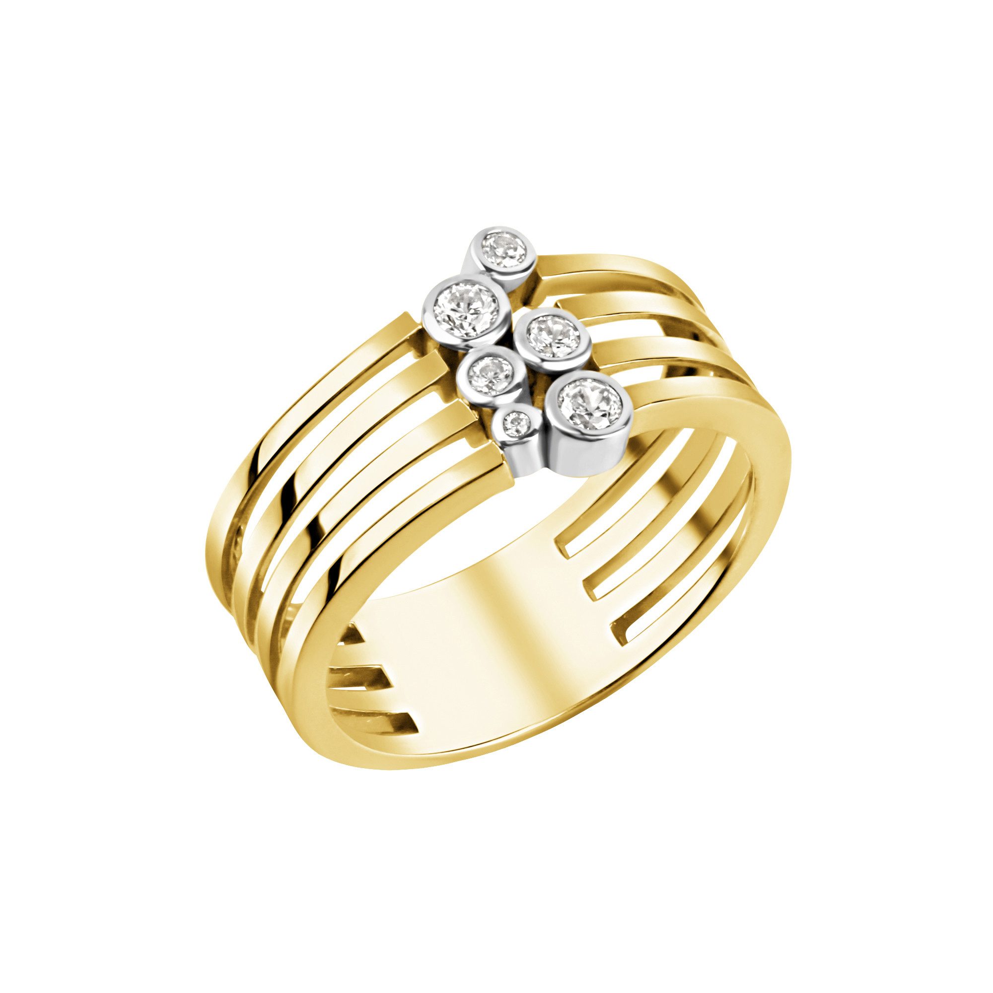 Fingerring 925/- Sterling Silber vergoldet bicolor