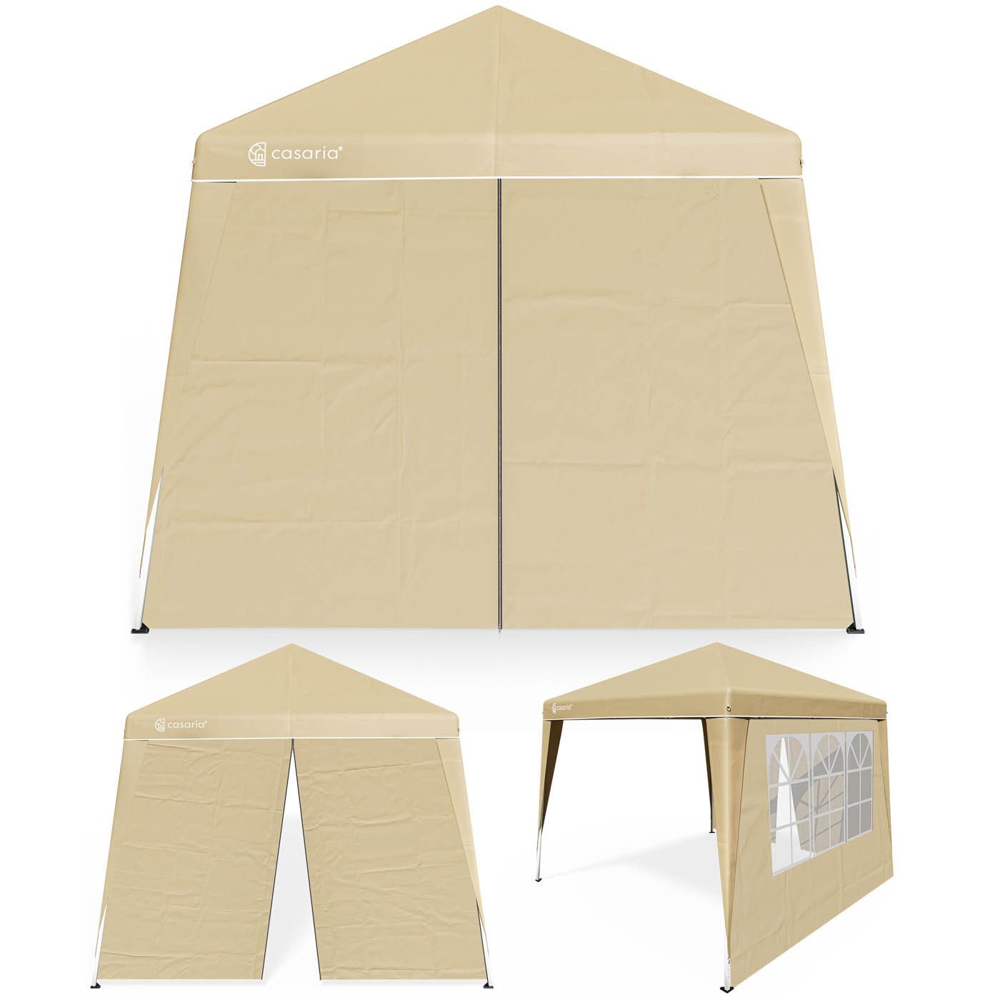 Casaria Pavillon, 300x300 cm Pavillon Set mit 2x Seitenwände UV-Schutz 50+ inkl. Tasche