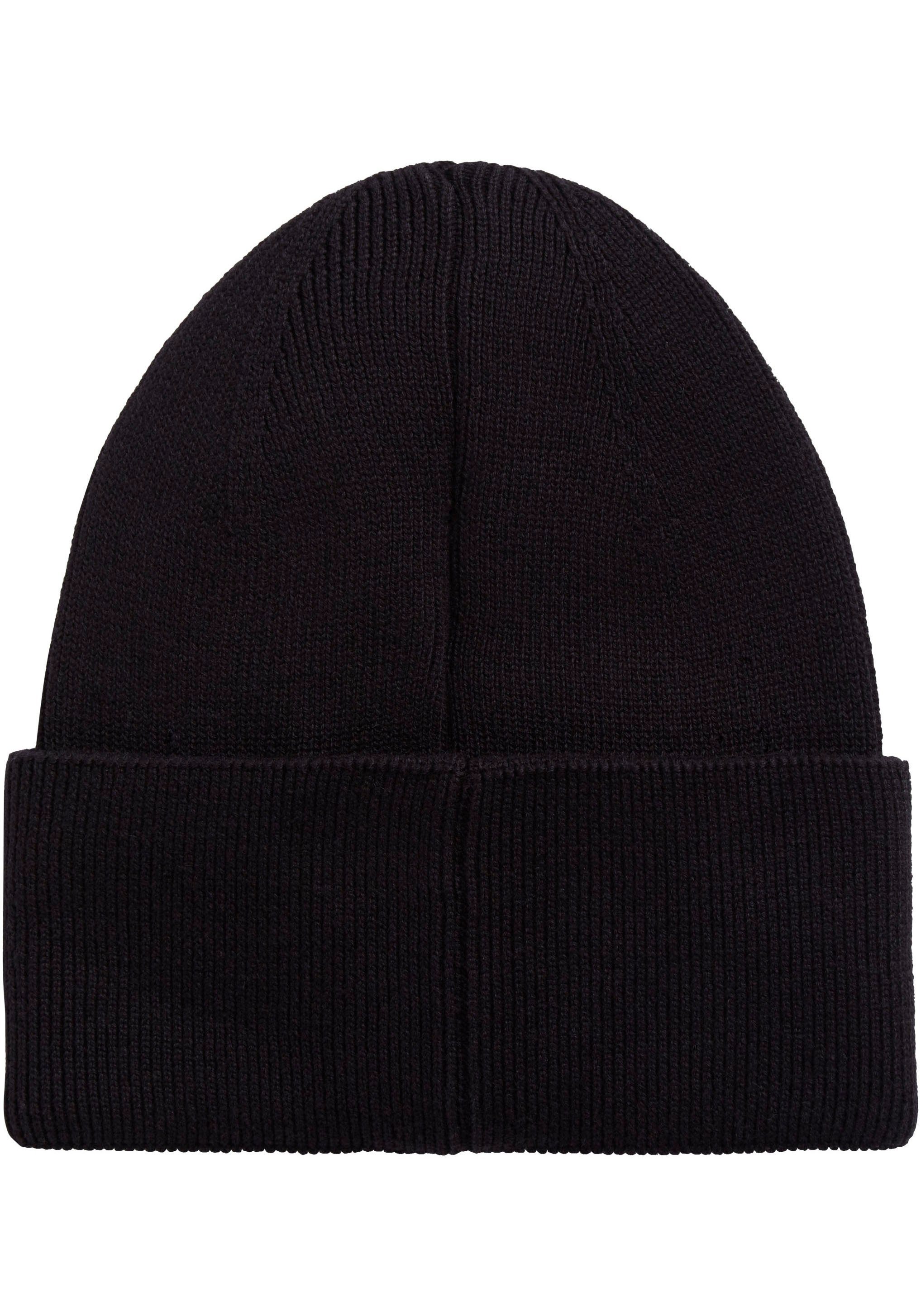 Calvin Klein RIB Ck BEANIE Logopatch Beanie Black COTTON mit FINE