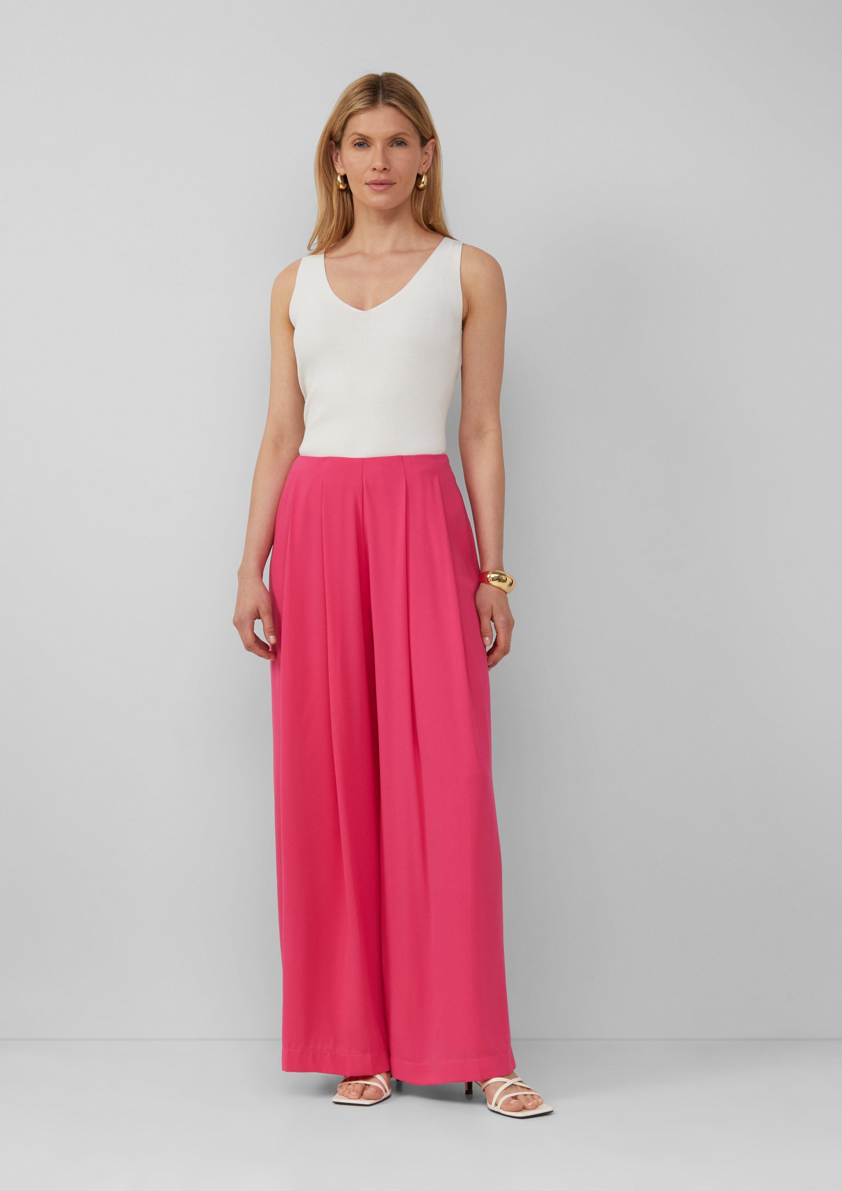 Stoffhose Elegante Wide Leg-Hose mit hohem Bund