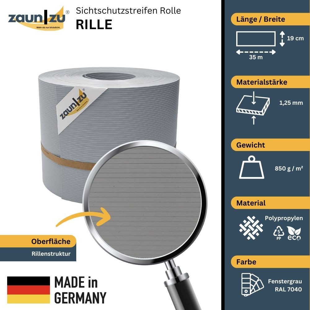 zaunzu Sichtschutzstreifen Rille für Doppelstabmatten Zaunblende günstig online kaufen