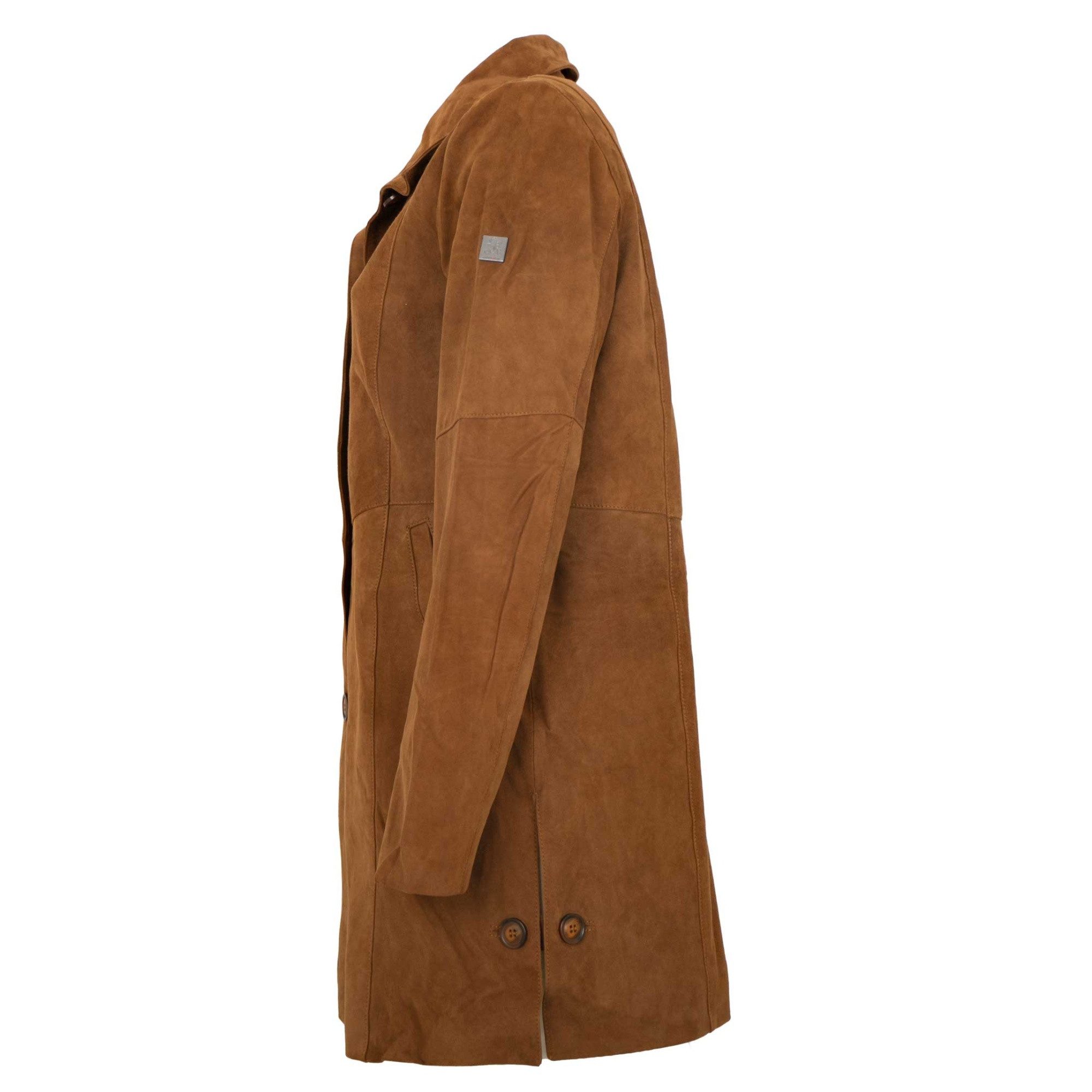 Otto Kern Lederjacke Mariella OTTO KERN - Damen Ledermantel Velourleder Wildleder braun