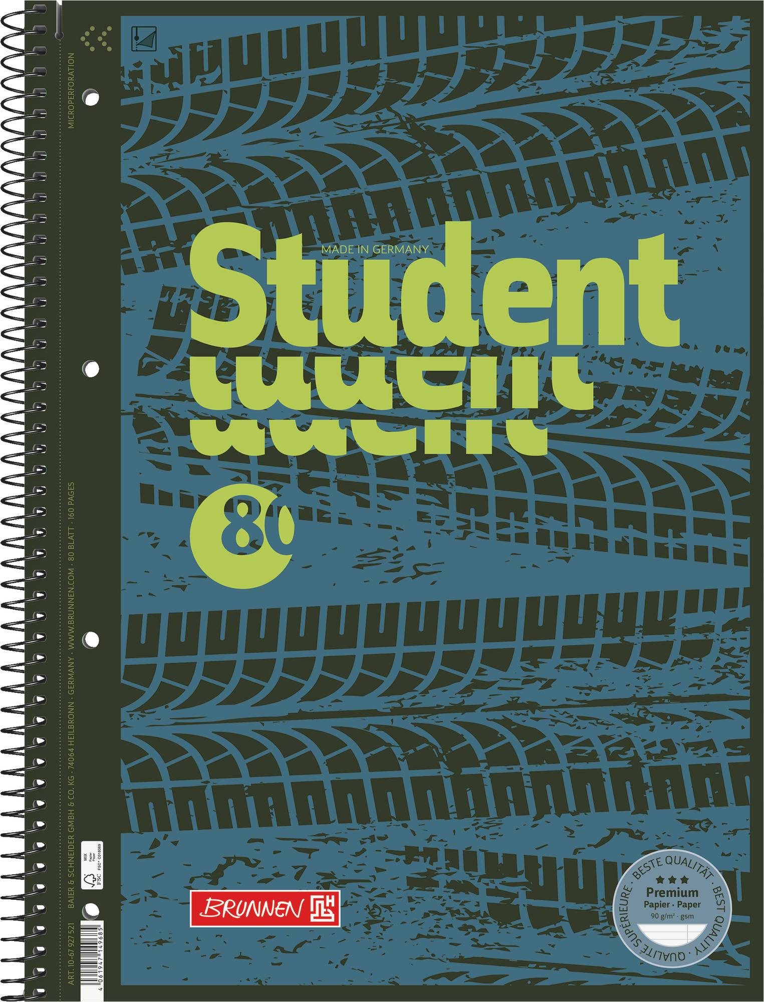 Baier & Schneider Collegeblock Collegeblock Premium Student Fast Wheels liniert A4
