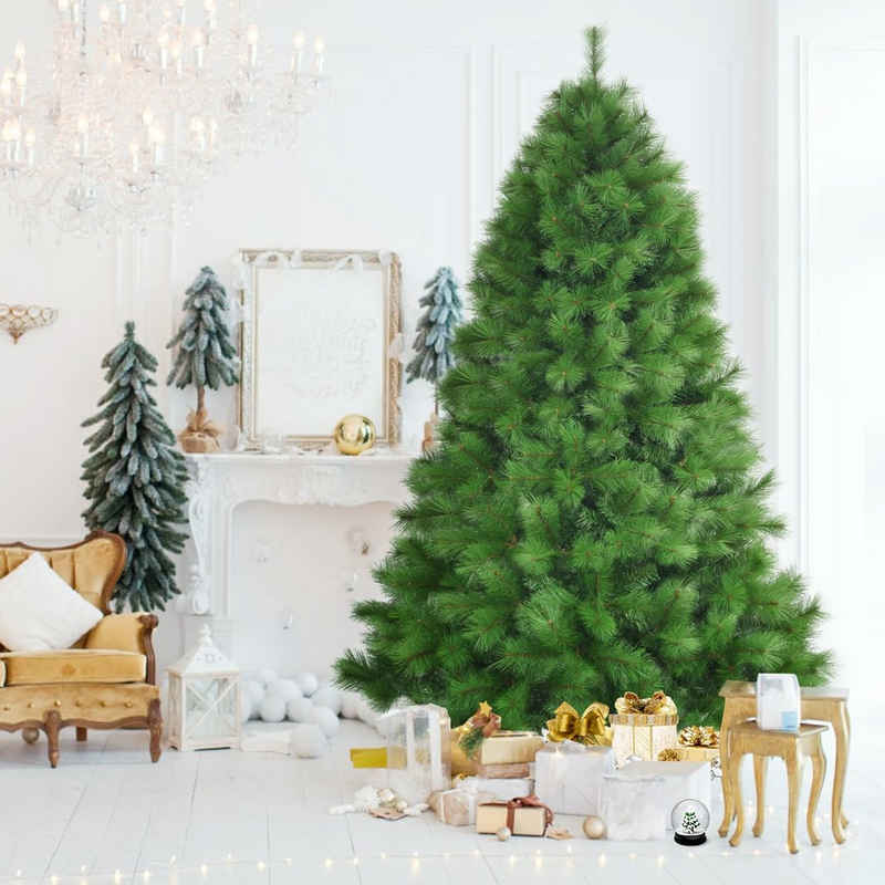 COSTWAY Künstlicher Weihnachtsbaum, 210 cm, mit 808 Zweigen & Metallständer, PVC Nadeln, Grün