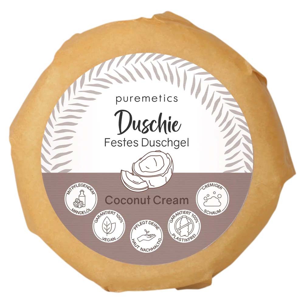 puremetics Haarseife Duschie Festes Duschgel - Coconut Cream 60g